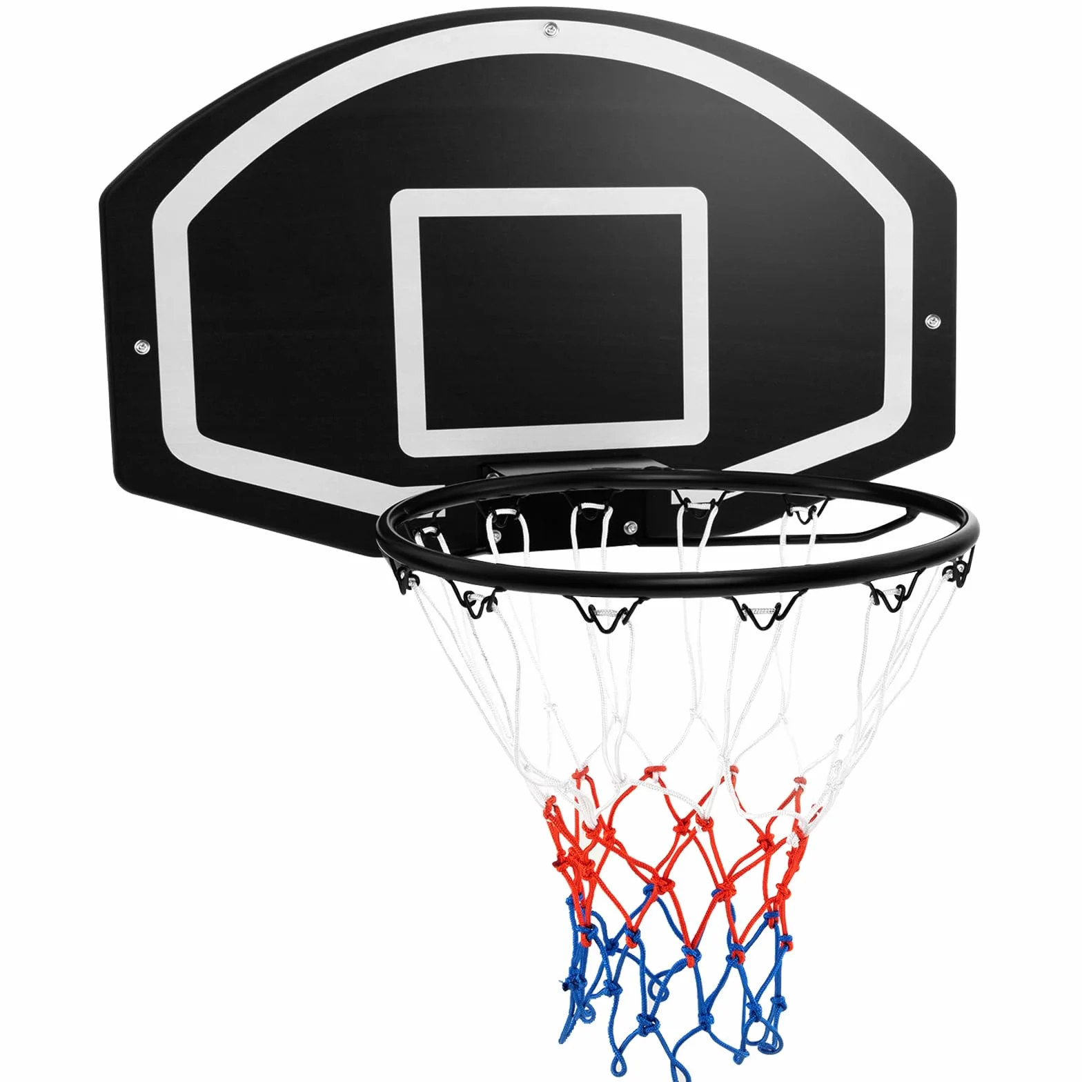 COSTWAY Tabellone Basket da Muro per Bambini e Adulti, Canestro da Parete 72x45,5 cm con Rete Anti-vento
