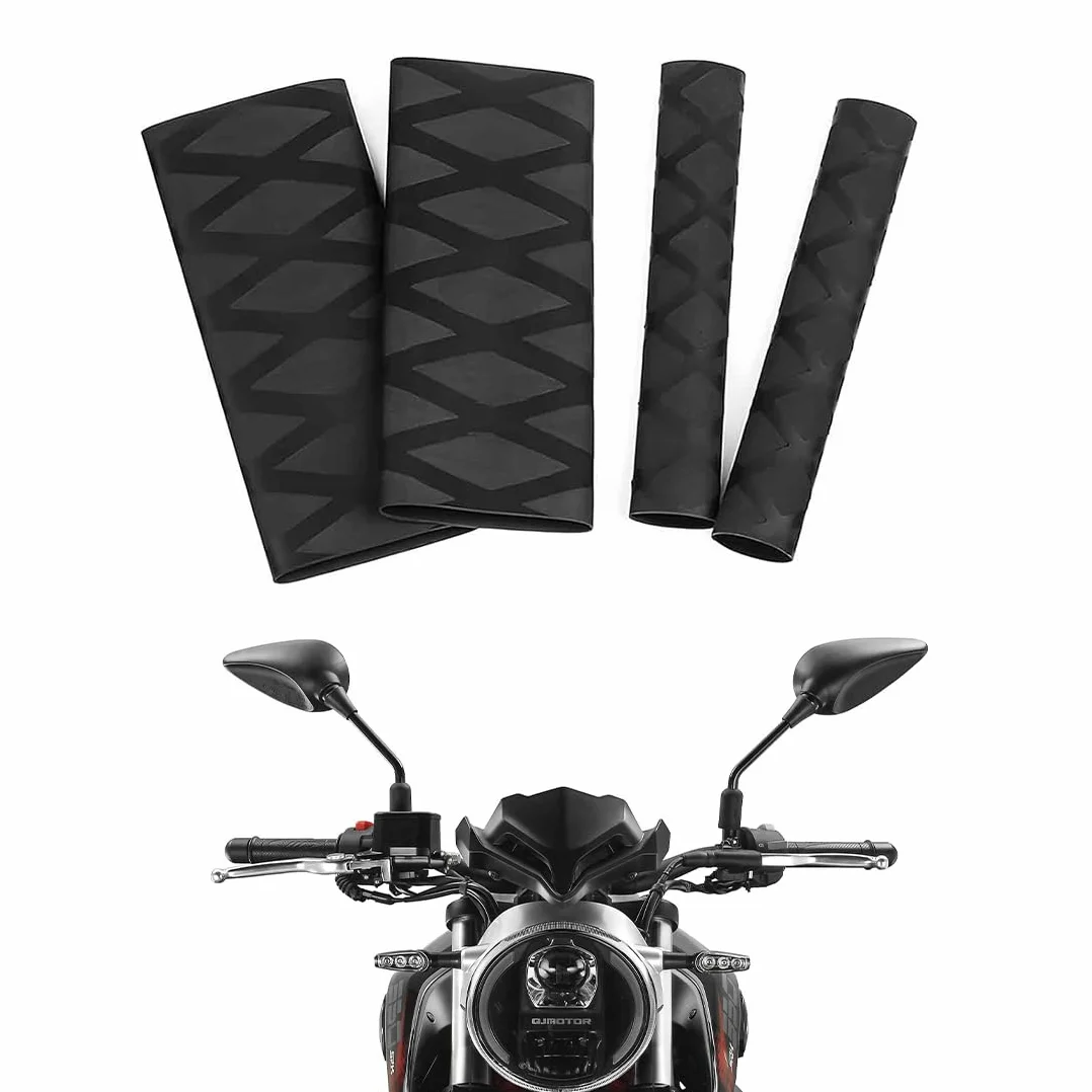 4 Pezzi Copri Manopole Moto, Coprimanopole Moto R1200GS R1250GS F850GS F800GS Copertura Universale Termorestringente per manopole originali e comandi riscaldati(nero)