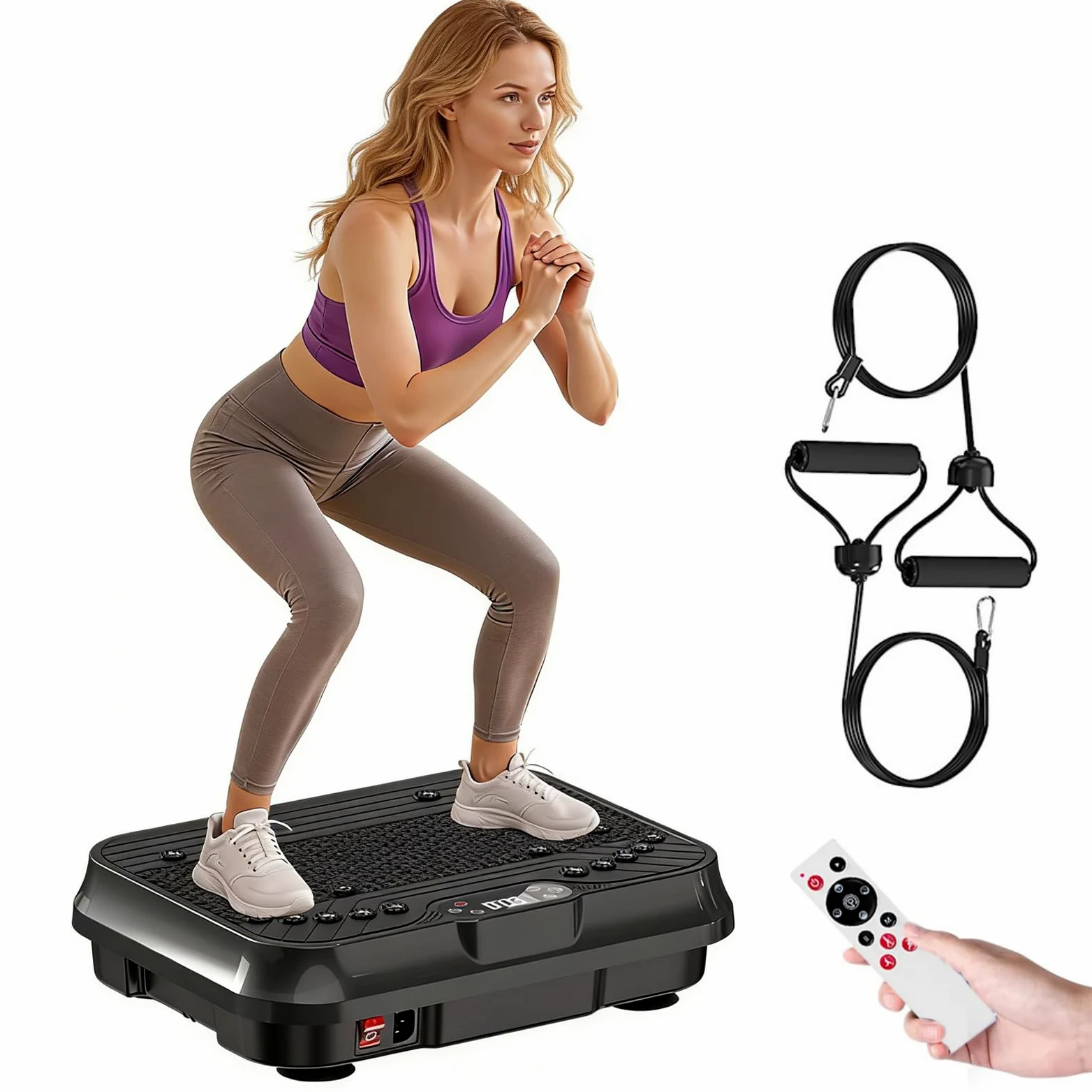 Piattaforma Vibrante Oscillante per Allenamento Completo - Modello 2026 con 2 Fasce Elastiche e Saltatore, 250 Velocità, Brucia Grassi e Tonifica Muscoli a Casa