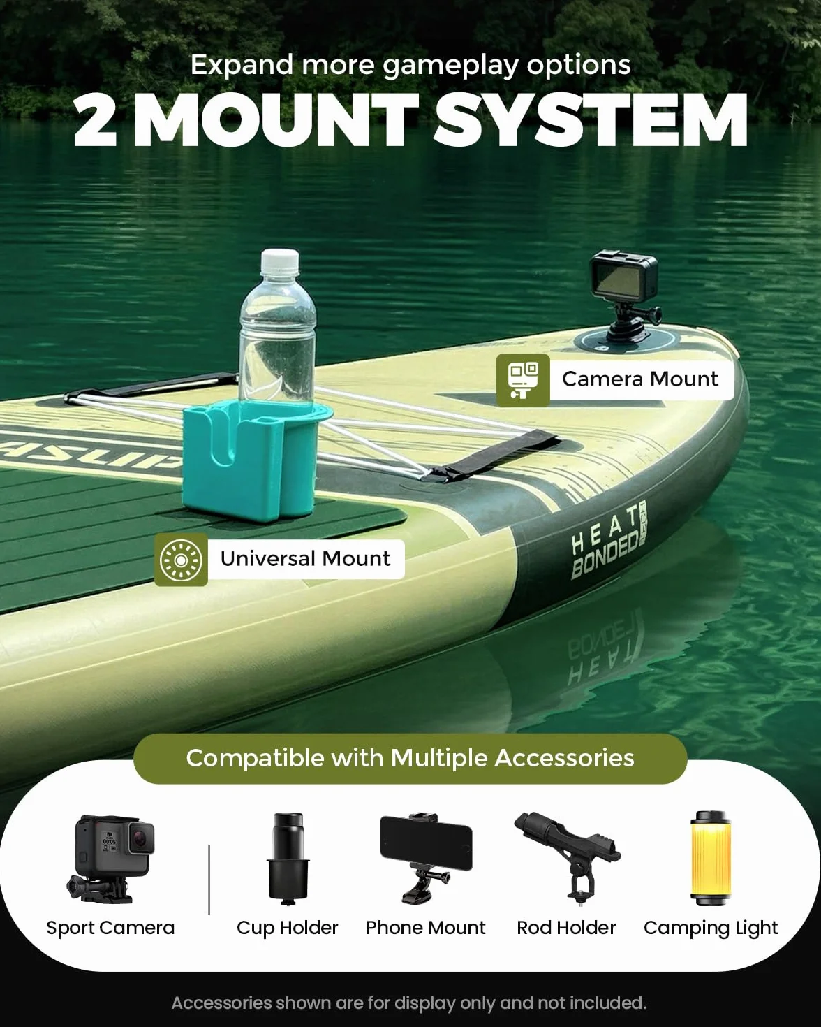 Tavola gonfiabile stand up paddle blu con accessori antiscivolo SUP tutto tondo adulti ragazzi