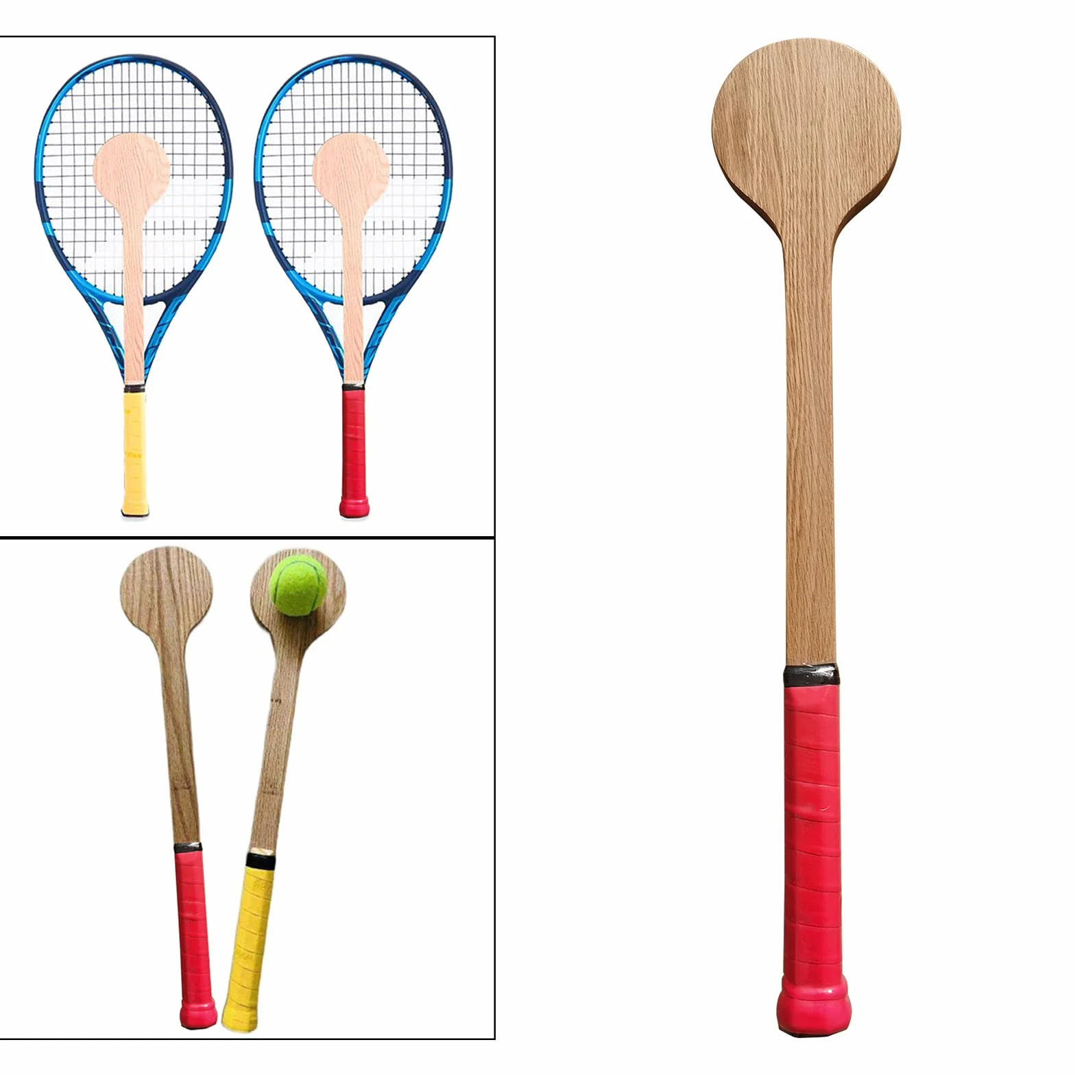 Racchetta da Tennis in Legno per Allenamento Battuta e Swing per Principianti
