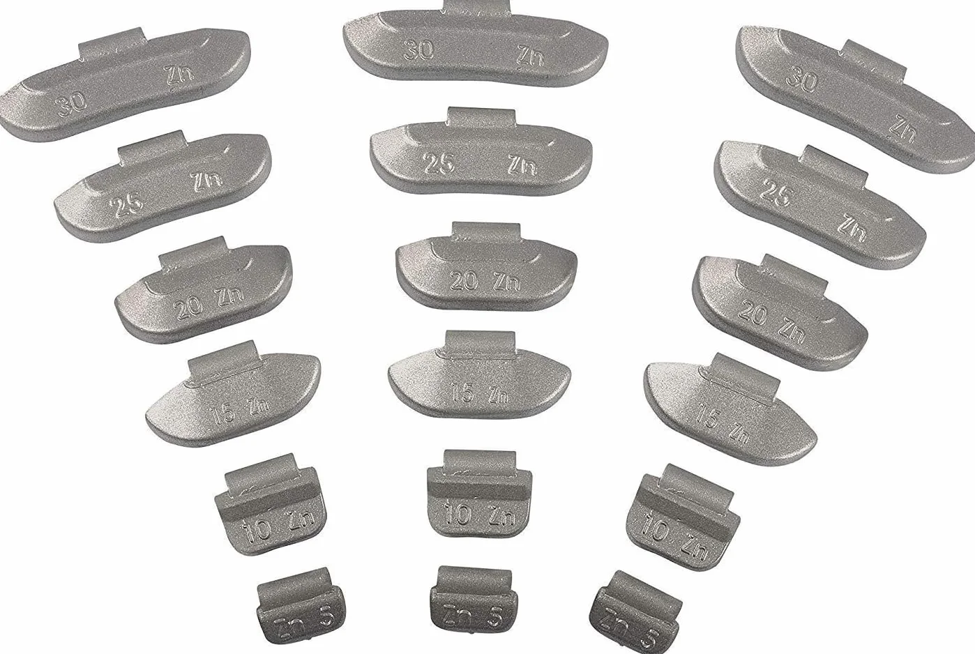 Pesi Equilibratura Ruote Assortimento per Cerchioni contrappesi universali per Cerchi in Ferro, Realizzati in Zinco Non Rivestiti per Cerchi in Ferro 100 Pezzi (5, Grammi)