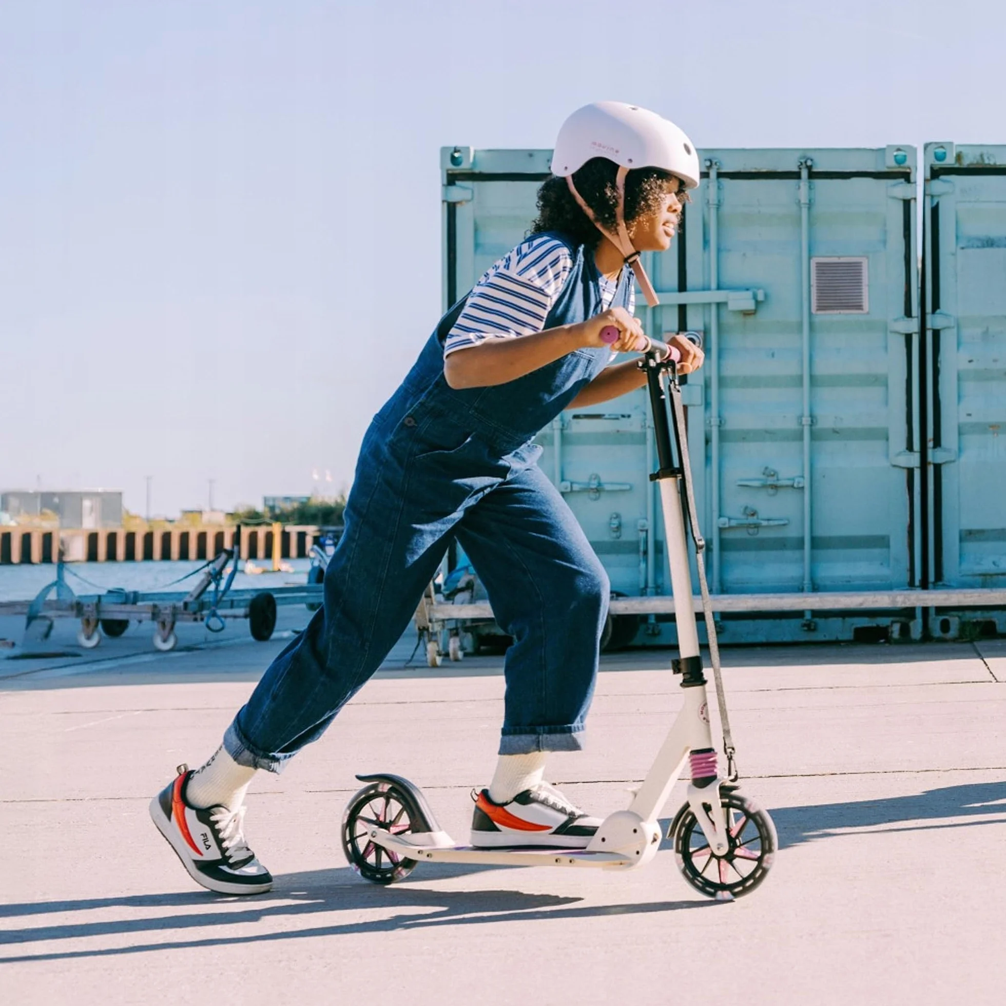 Movino Monopattino Urbano Pieghevole Scooter Ruote LED 180 mm Manubrio Regolabile 100 kg City Light