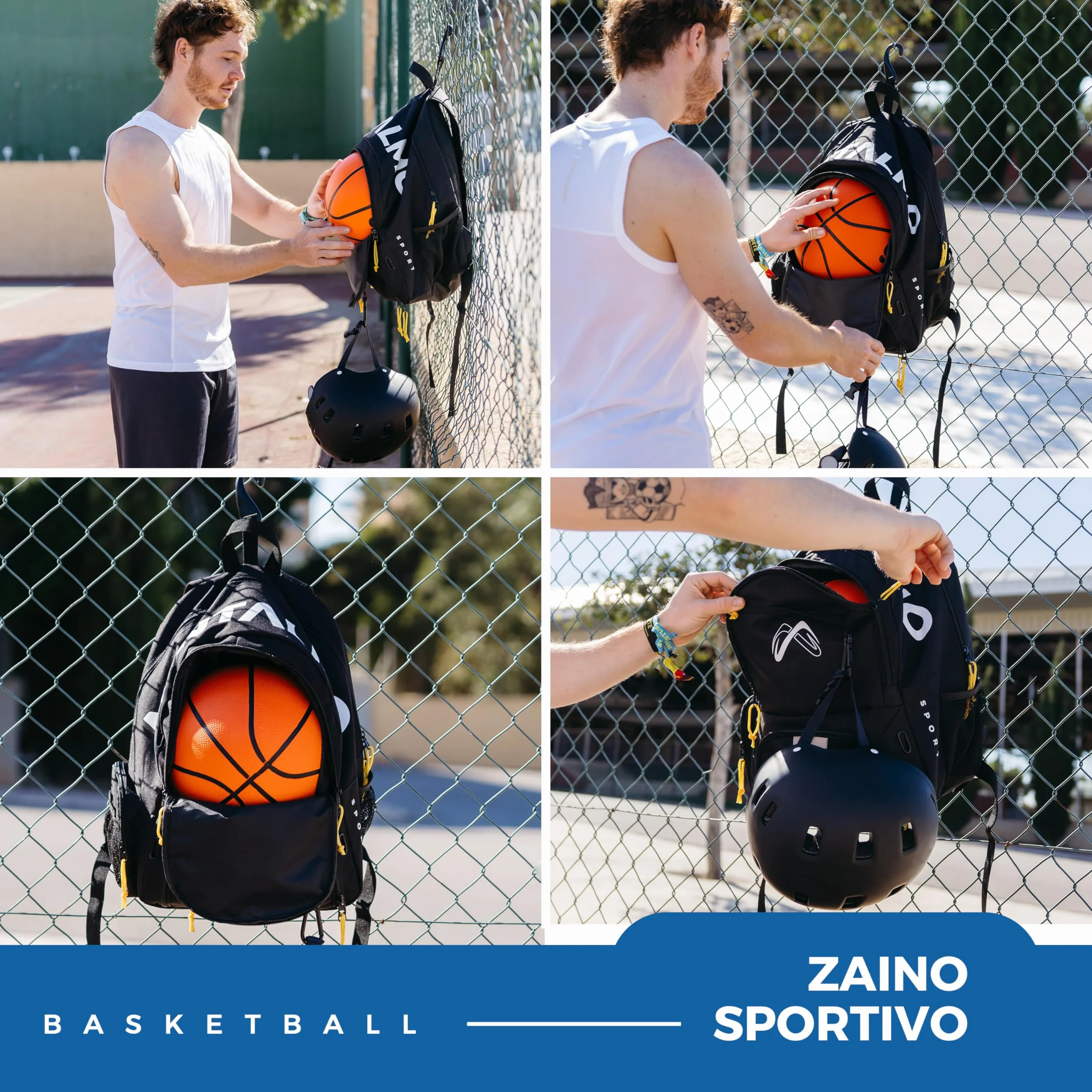 Zaino Sportivo Calcio Basket Pallavolo Scomparti Separati Palloni Scarpe Bambino
