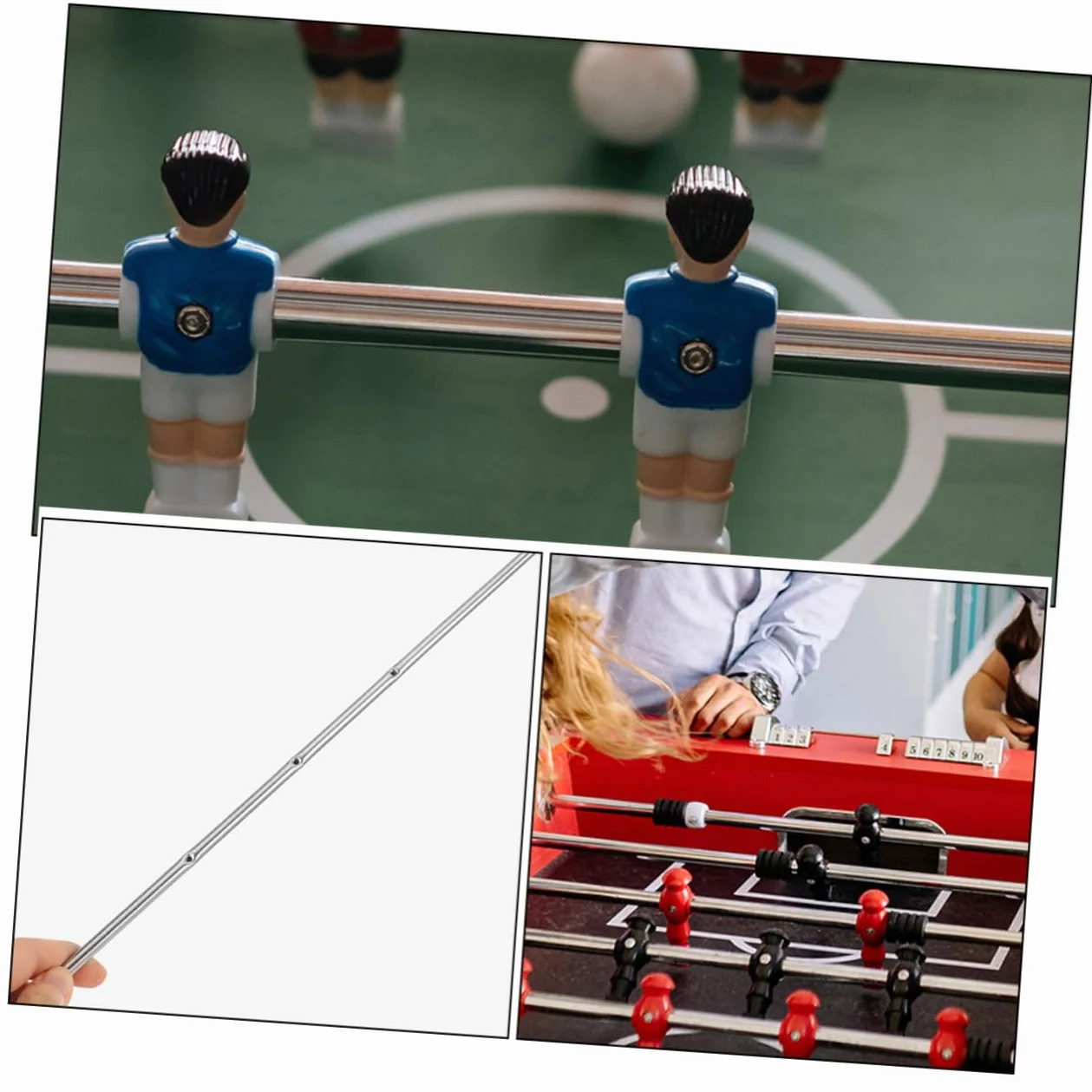 Toyvian Asta in Ferro Argento per Calcio Balilla Maniglia, Accessorio Gioco da Tavolo