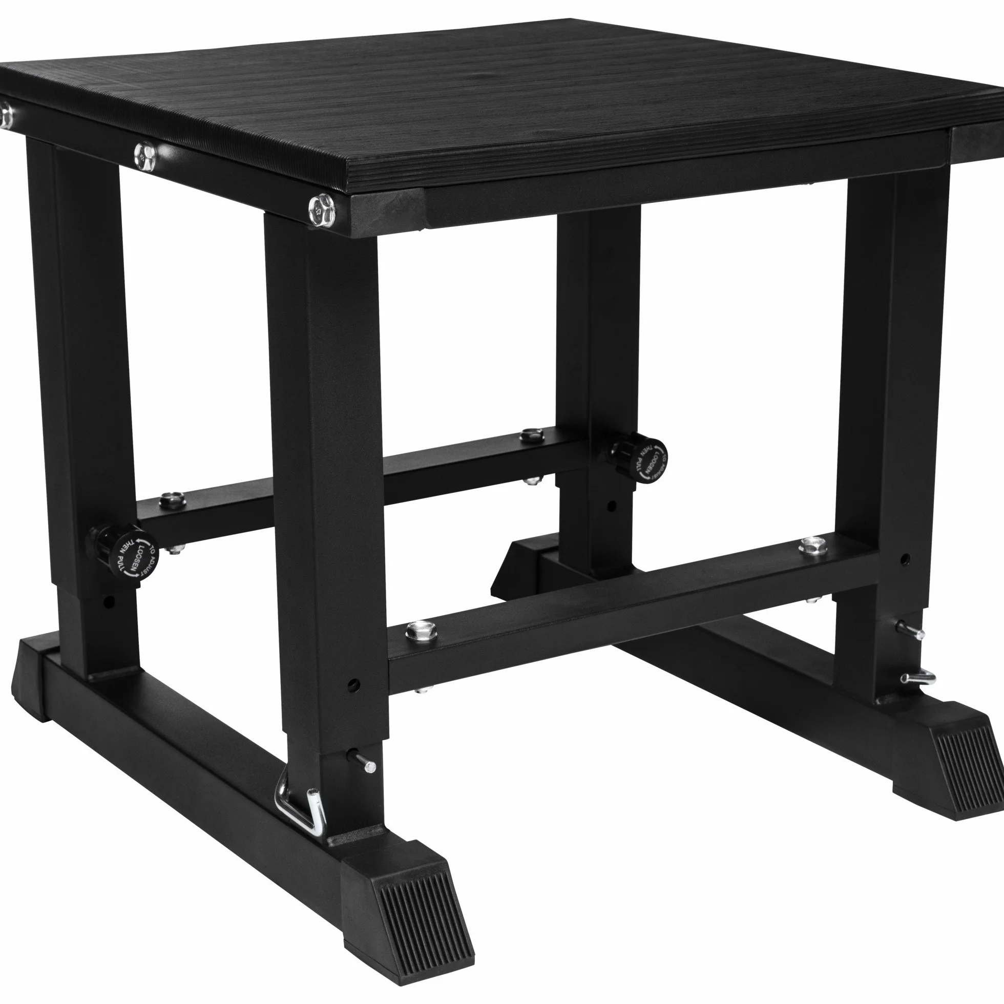 GORILLA SPORTS® Plyobox Acciaio Regolabile 5 Altezze 300 kg 59x50x45-65 cm Nero Jump-Box