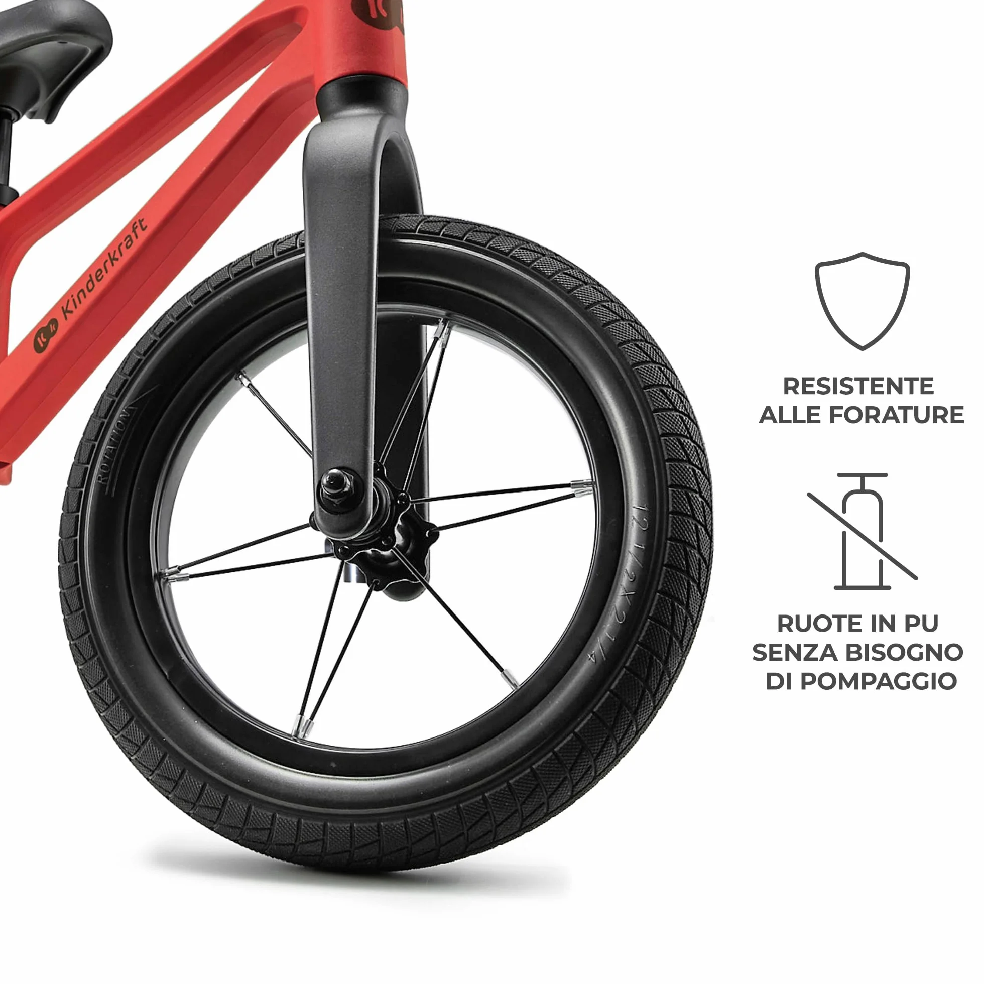 Kinderkraft ETER Bicicletta da corsa 12 pollici 35 kg telaio nylon sella regolabile manubrio limitato