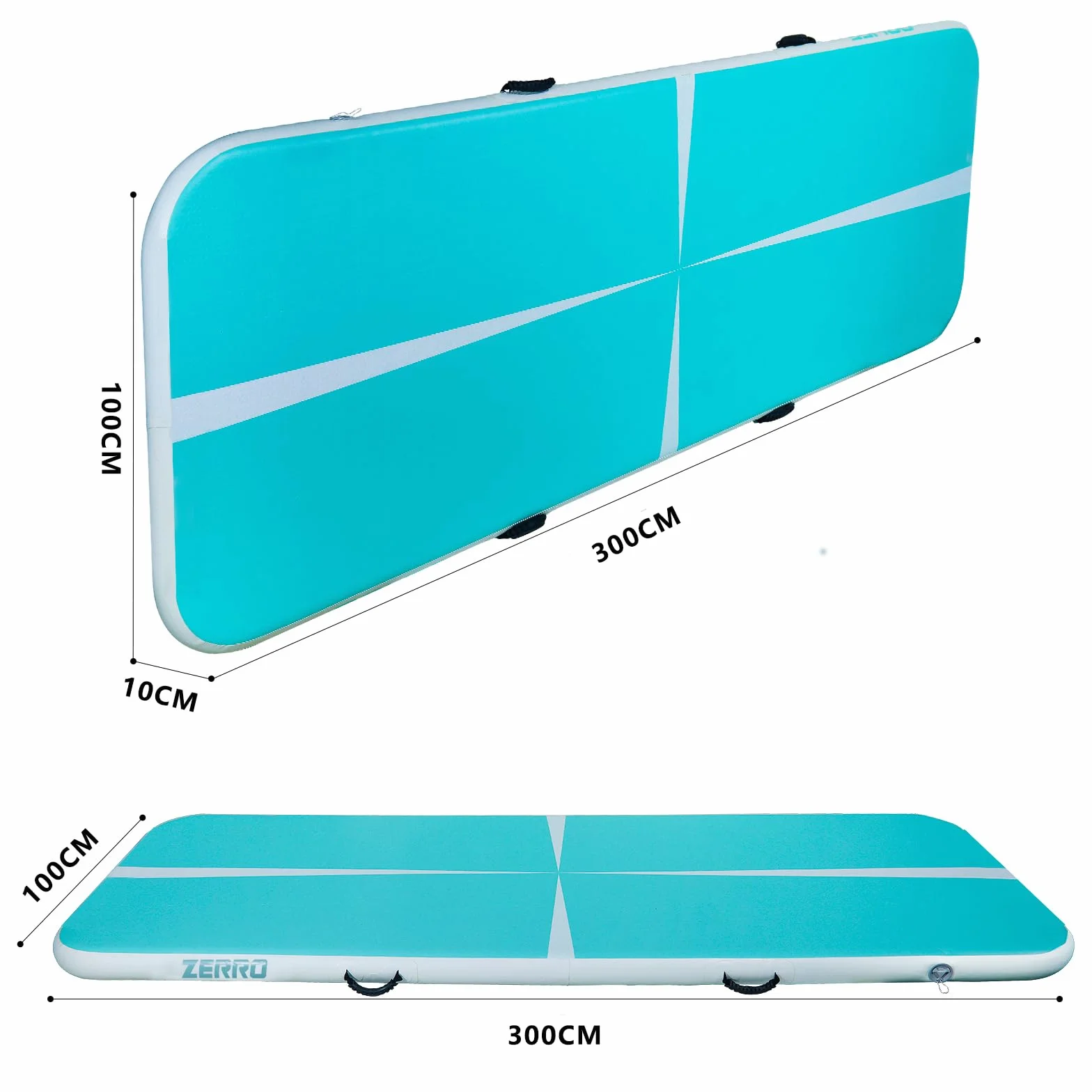 CCLIFE Air Track Tappetino Ginnastica Artistica 1/3/4/5m 10/20cm Air Roller Air Barrel con Borsa il Trasporto Pompa aria Casa Yoga Palestra Formazione Cheerleading Φ60/Φ90 Blu-verde/Verde/Blu/Rosa