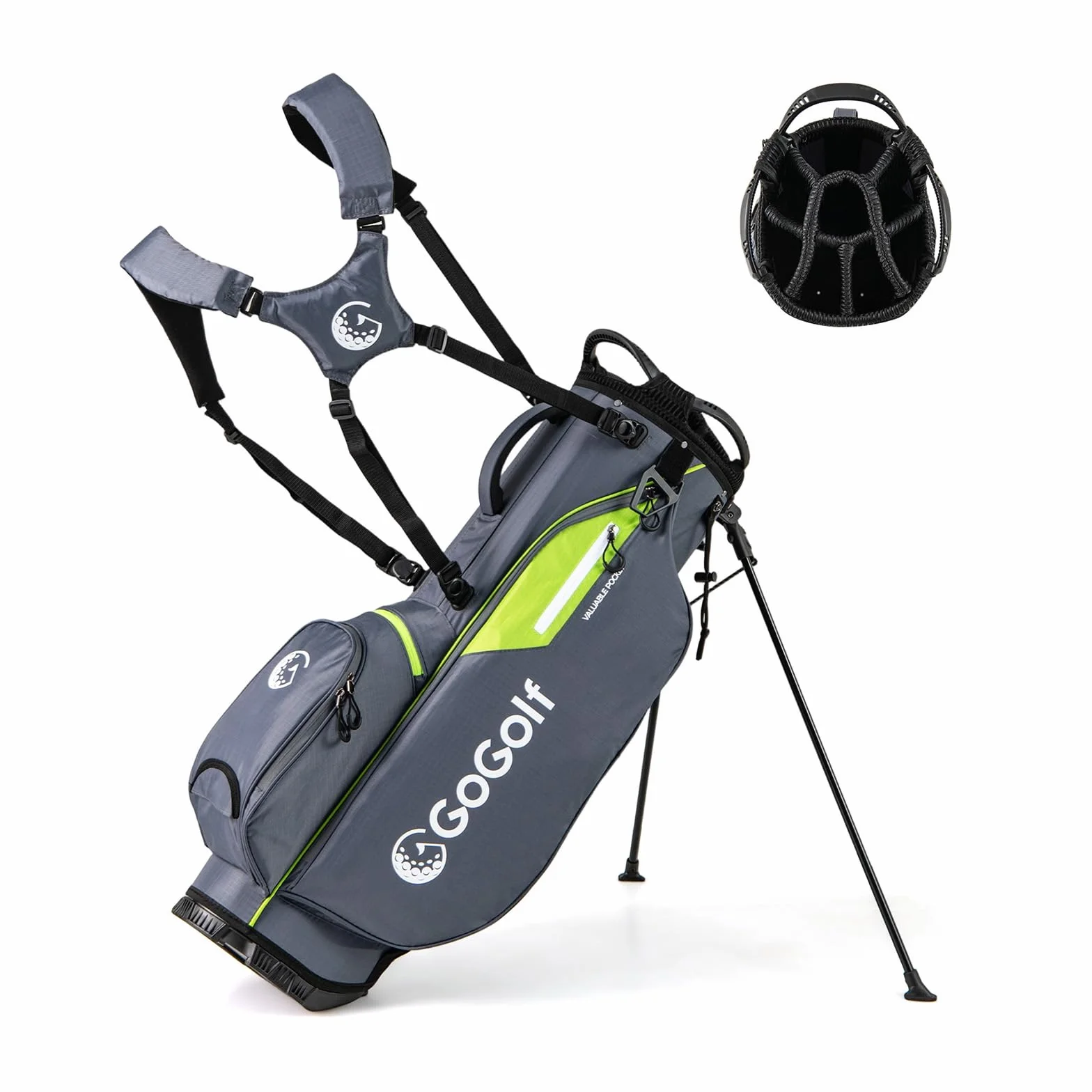 LIFEZEAL Borsa da golf leggera con 8 scomparti e 5 tasche, portaombrello, custodia antipioggia