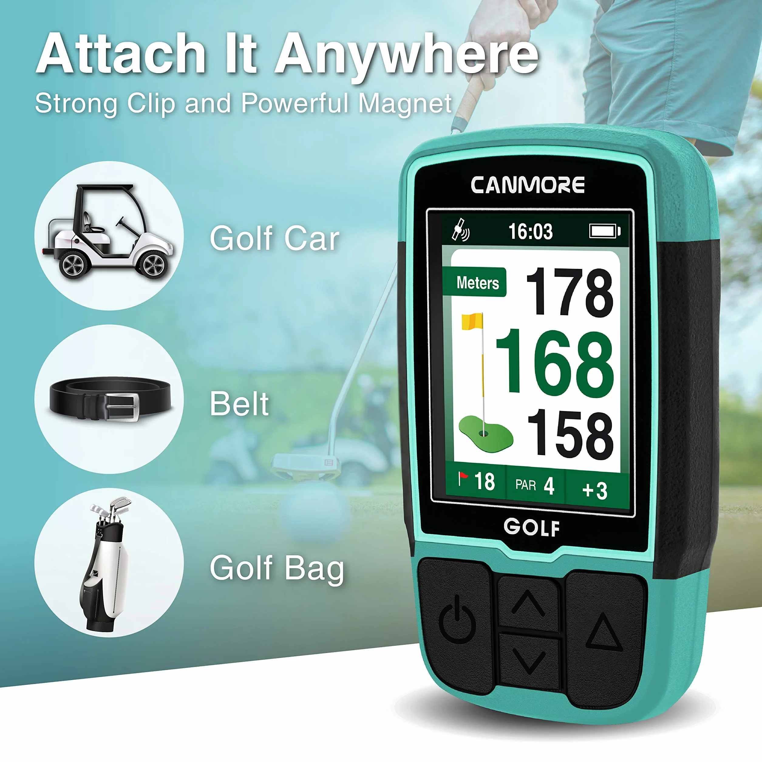 CANMORE HG200 PRO GPS portatile per golf, 41.000 campi precaricati, nero