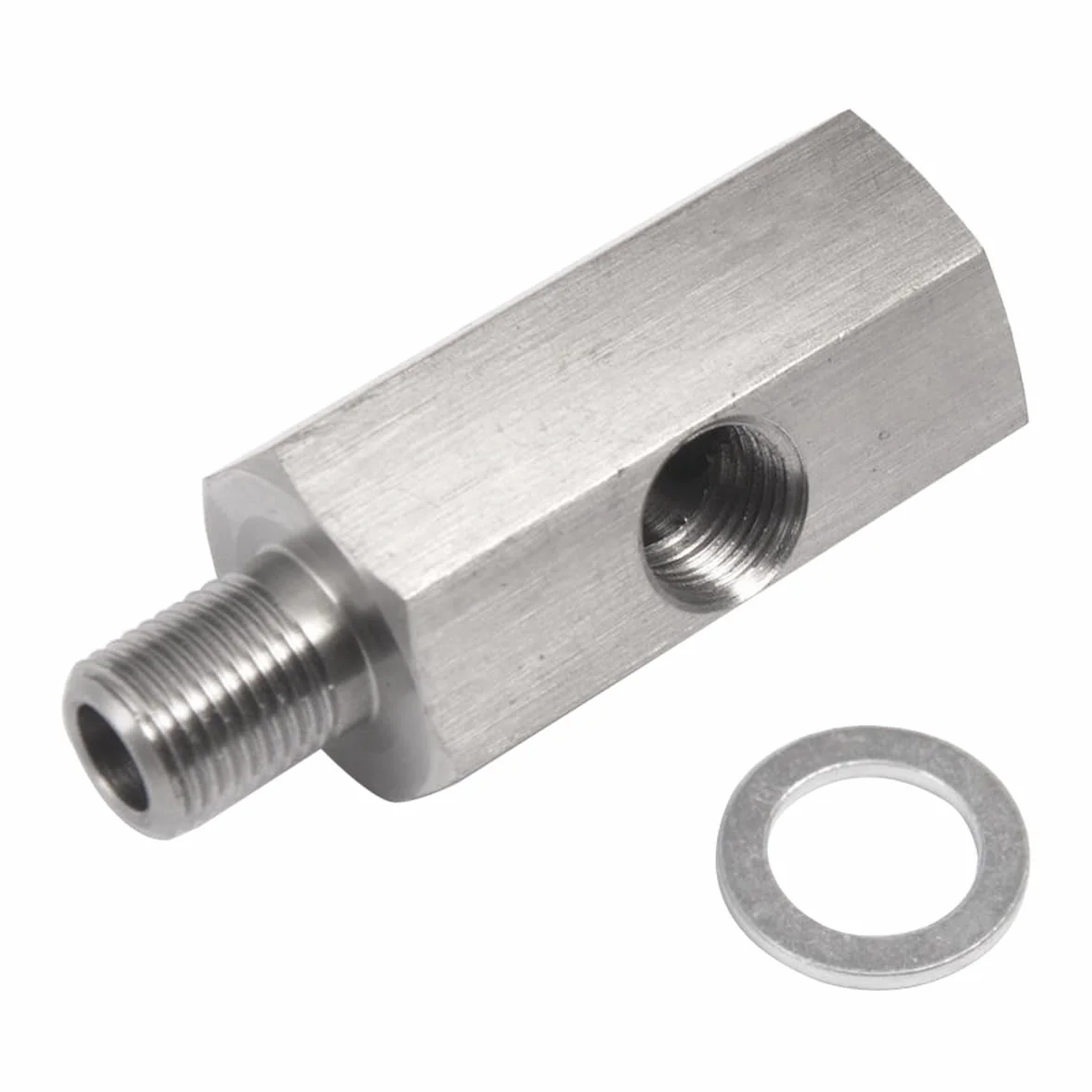JNNJ Adattatore Sensore Pressione Olio, Adattatore a T Raccordo Adattatore di Alimentazione Olio, 1/8 in NPT Femmina M10 Tee Adattatore Turbo, per Adattatore NPT-, Indicatore di Linea
