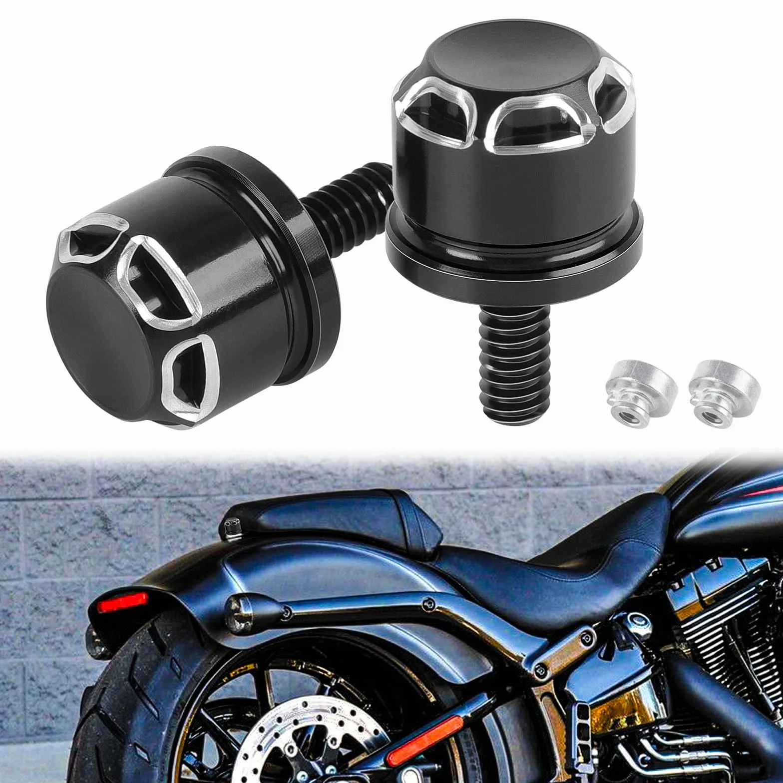 DREAMIZER Vite per sella moto, Vite di fissaggio per sella posteriore per moto, Vite per montaggio parafango posteriore CNC compatibile con Harley Sportster XL883 1200 48 Touring Dyna Softail Glide
