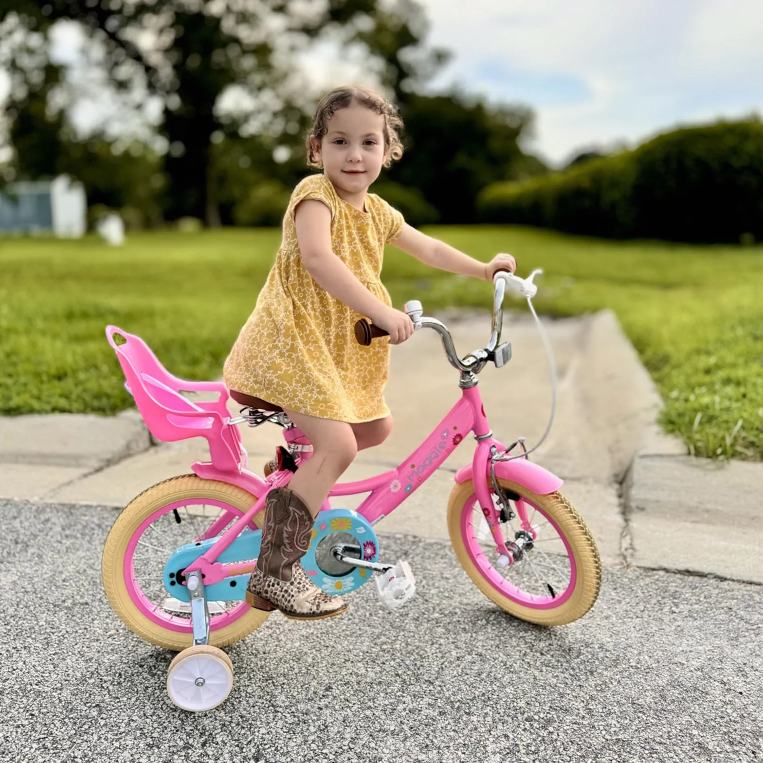 Glerc Bicicletta bambine 40,6 cm 2-7 anni con cestino ruote campanello colori assortiti