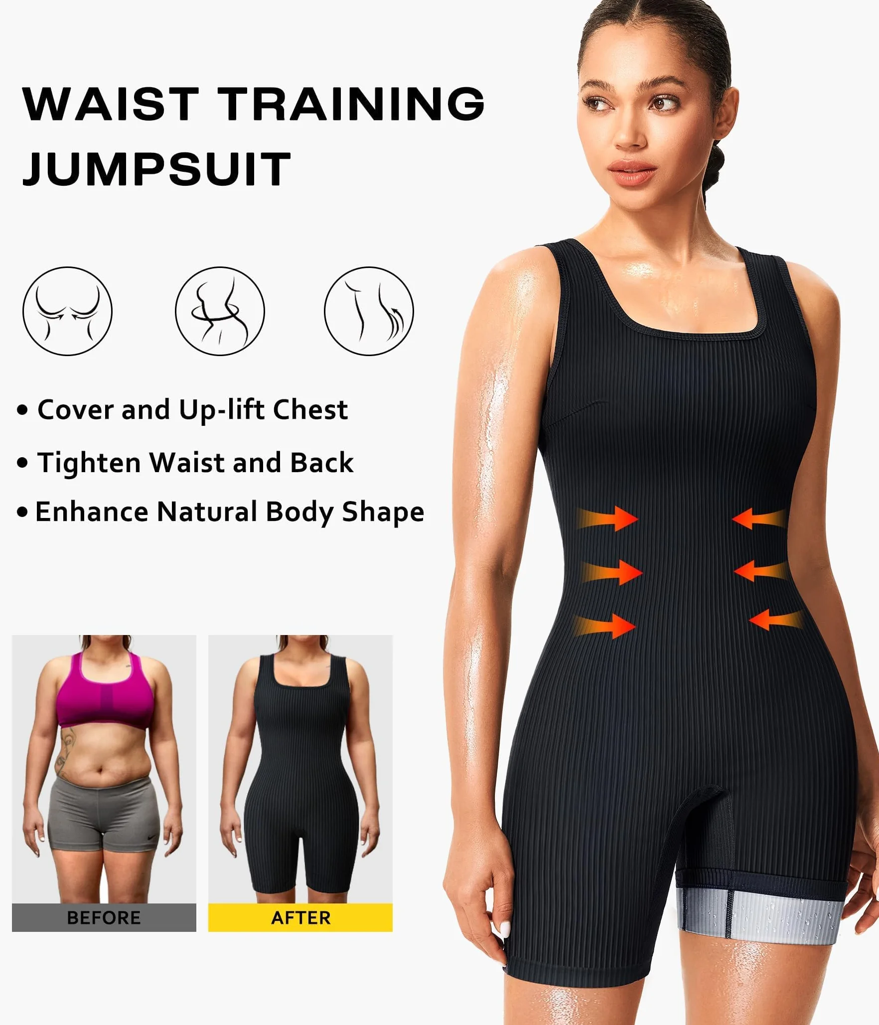 Gotoly Tuta Sauna Dimagrante Donna Body Shaper Sudore Allenamento
