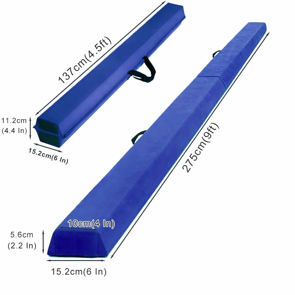 Ginnastica Trave di Equilibrio Pieghevole 275cm Attrezzature per Fitness Bambini Allenamento