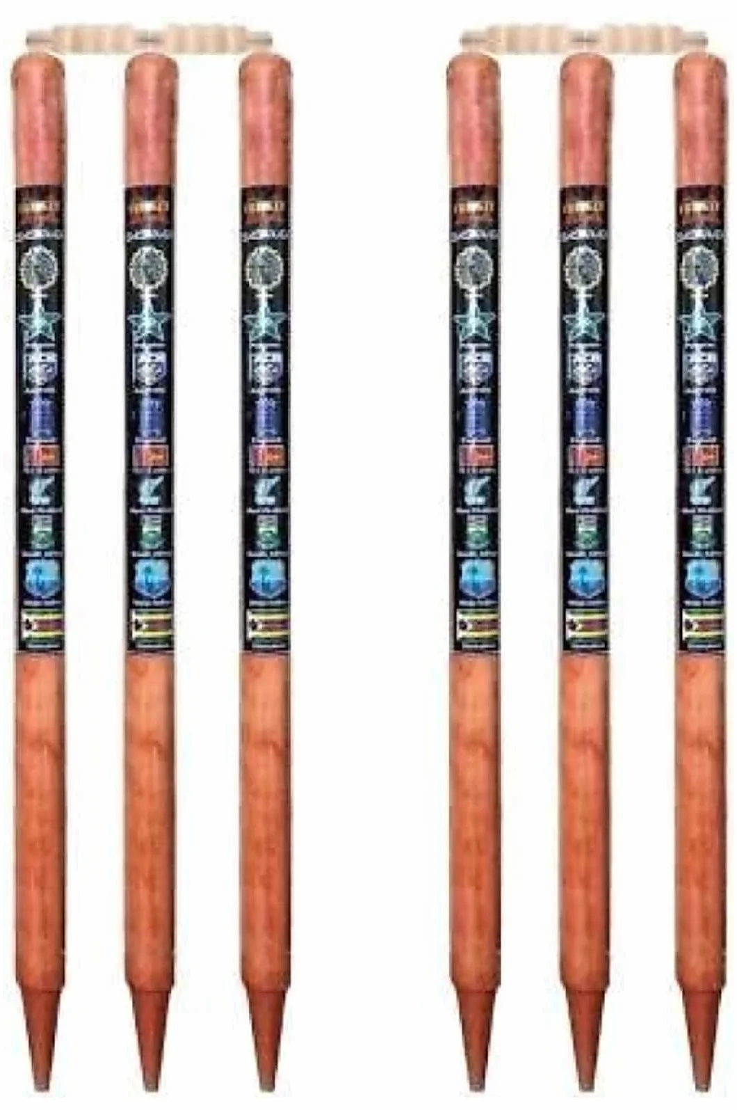 JaHaNa Sports Cricket Stumps Set 6 Wooden Stumps with Bails