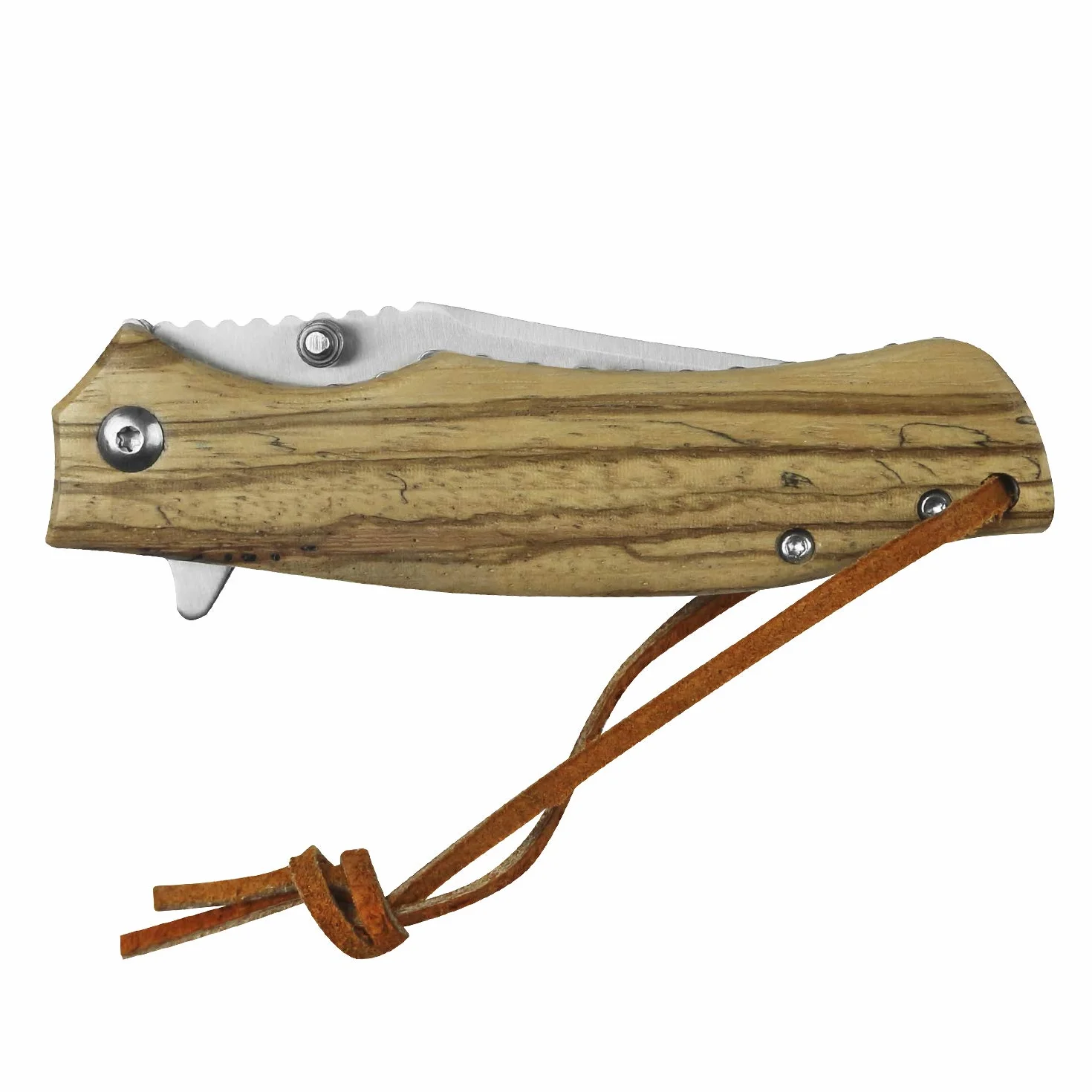 iFIELD EL29040 Coltello da caccia pieghevole Bushcraft Sopravvivenza Escursionismo Campeggio, lama in acciaio inox con manico in legno Zebra, Made in Albacete (Spagna)