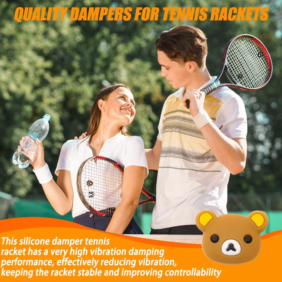 16 Pezzi Antivibrazione Tennis Bambini Ammortizzatori Racchetta Silicone Badminton Motivo Animali