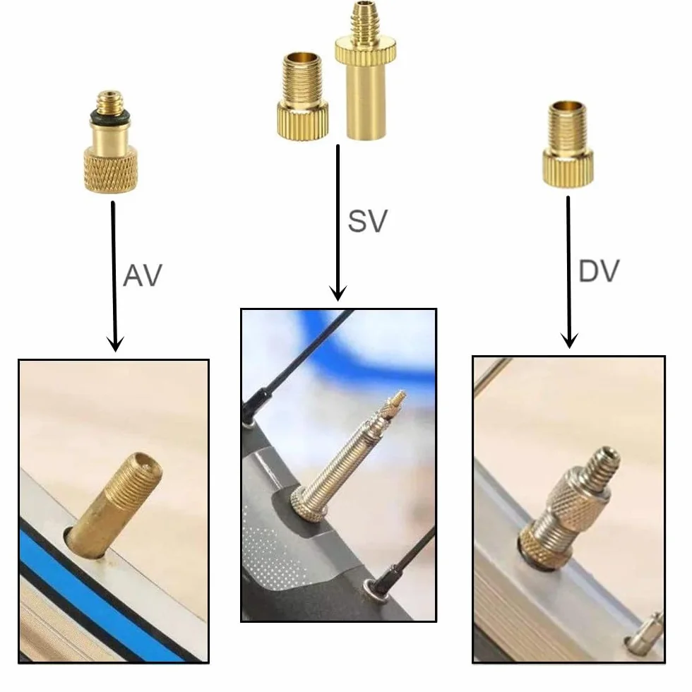 Adattatore Valvola Bici Kit 27 Pezzi Pompa Bicicletta Presta per Pneumatici