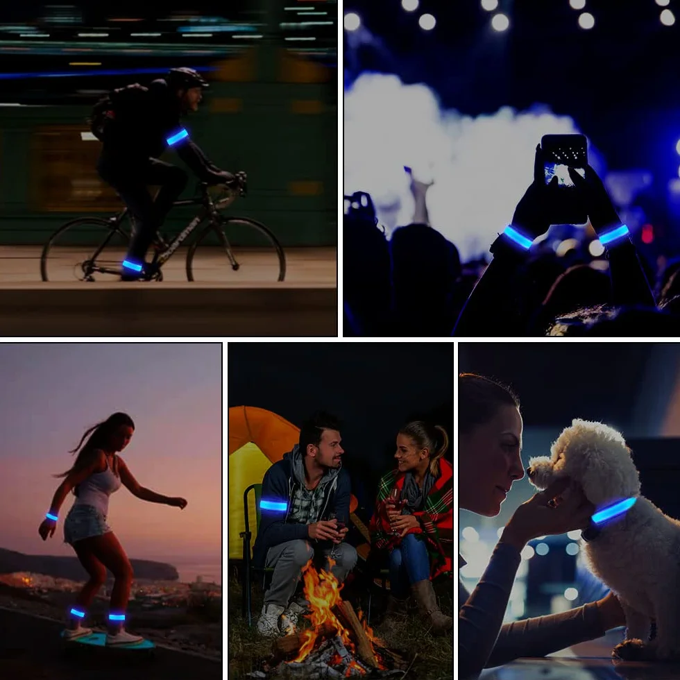 flintronic Bande Catarifrangenti LED Ricaricabile USB per Jogging Bici