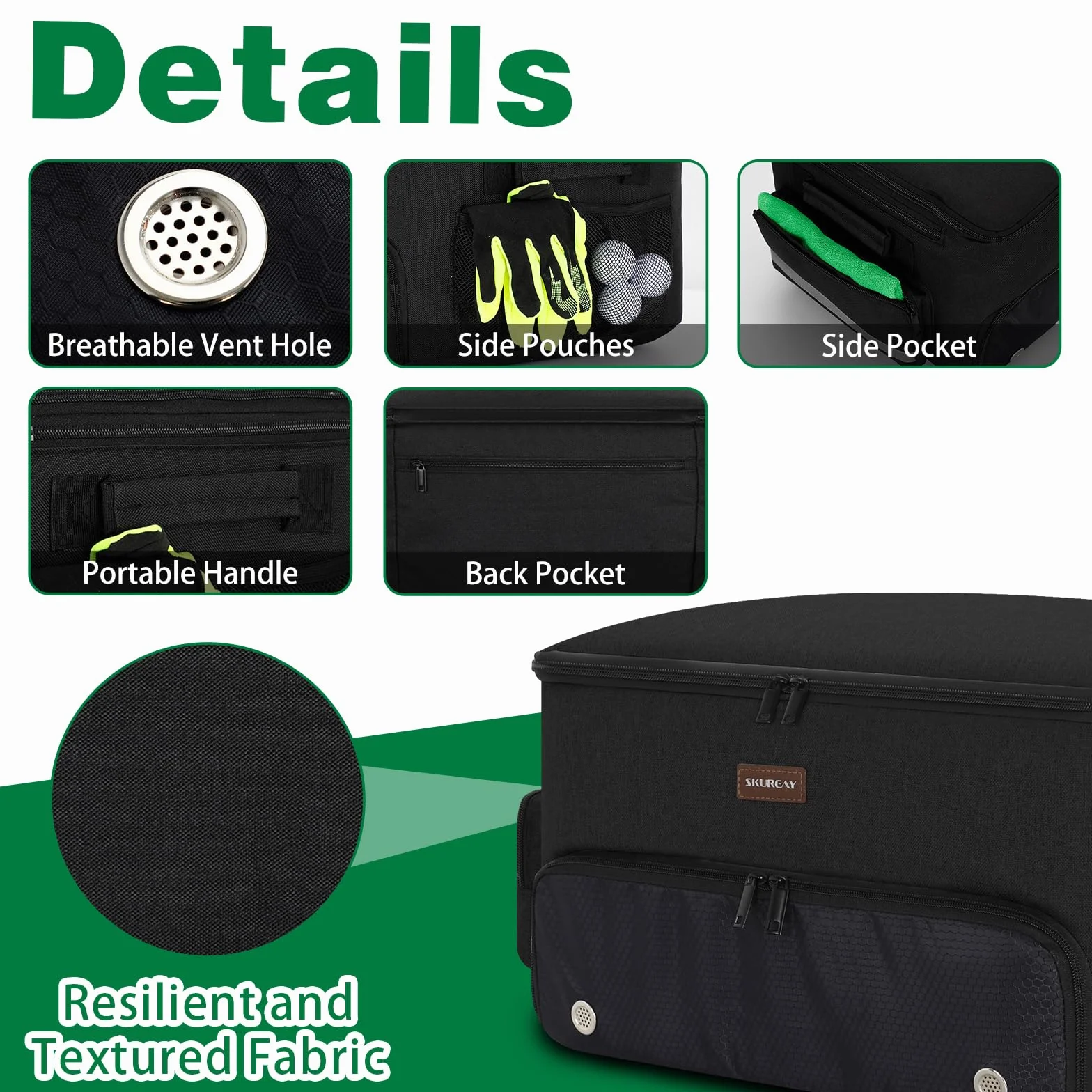 Organizzatore da Golf per Auto, armadietto da Golf a 2 Strati con Scomparto per Scarpe ventilato Separato, Organizer per Auto da Golf Grigio per Accessori da Golf, da Uomo (Nero)