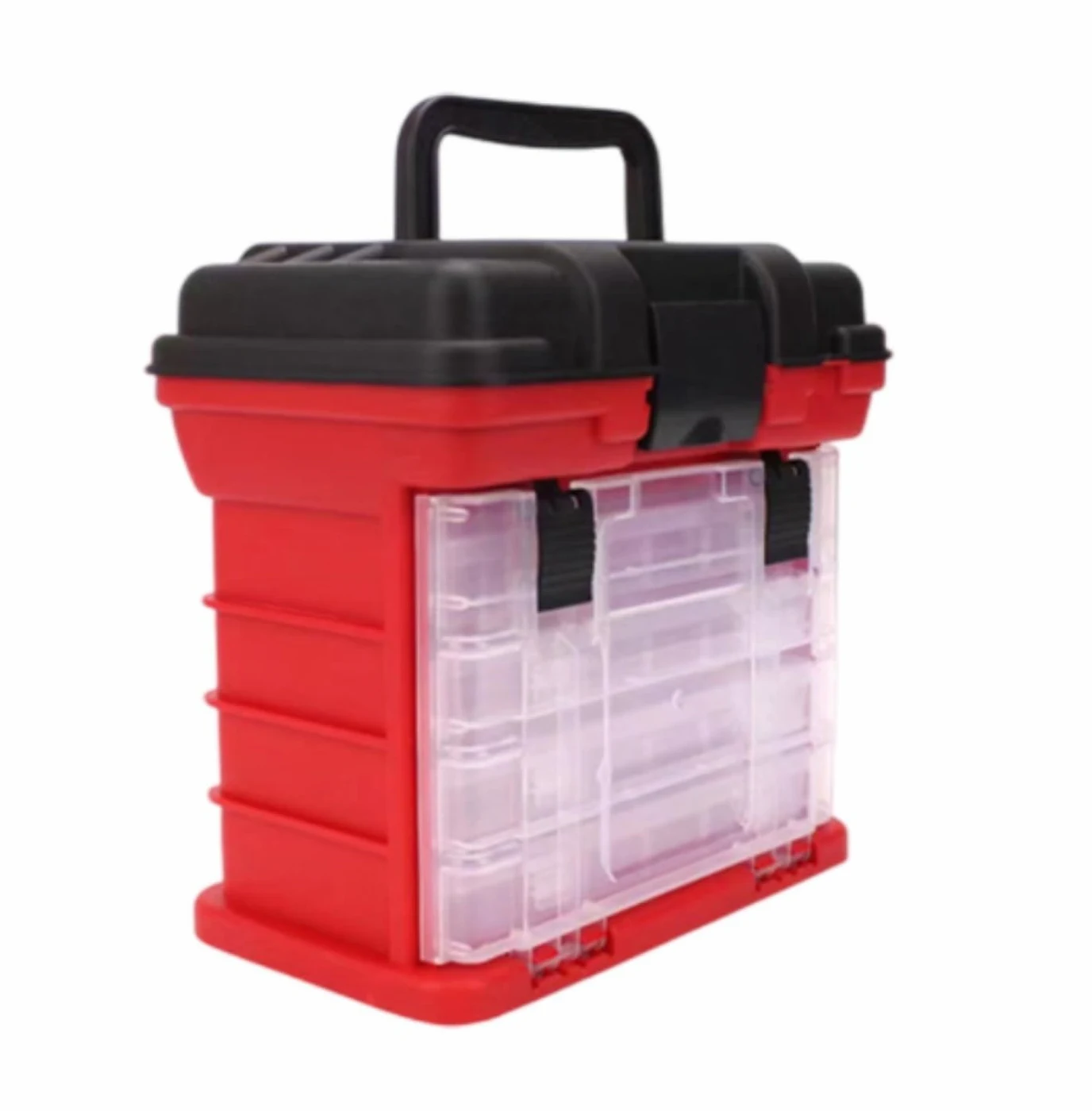 Scatola per Attrezzatura da Pesca, Scatola Porta Attrezzi da Pesca Contenitore Multistrato per Esche con Manico in Plastica Ami Mare all'aperto