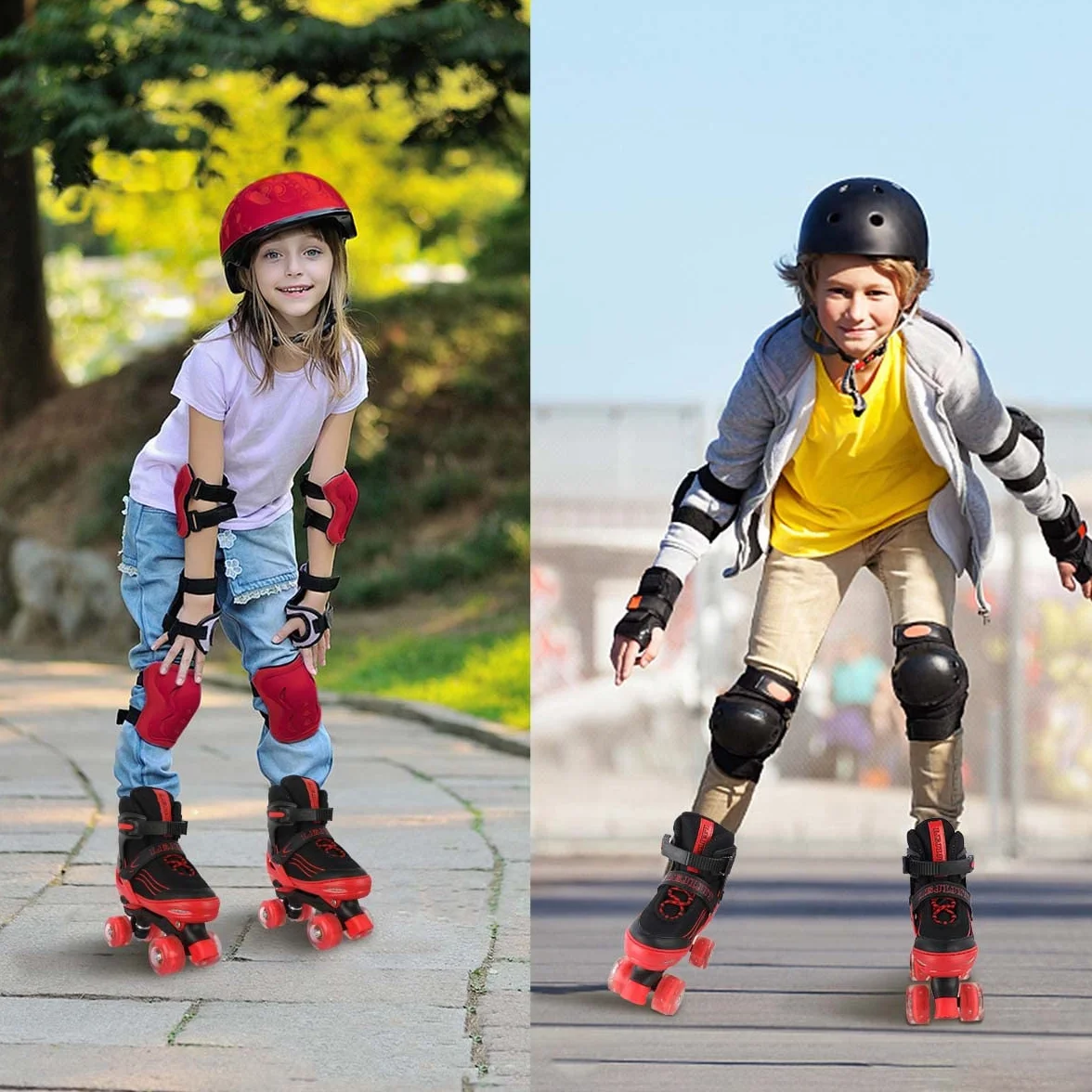 Pattini a rotelle regolabili leggeri per bambini, uso interno ed esterno