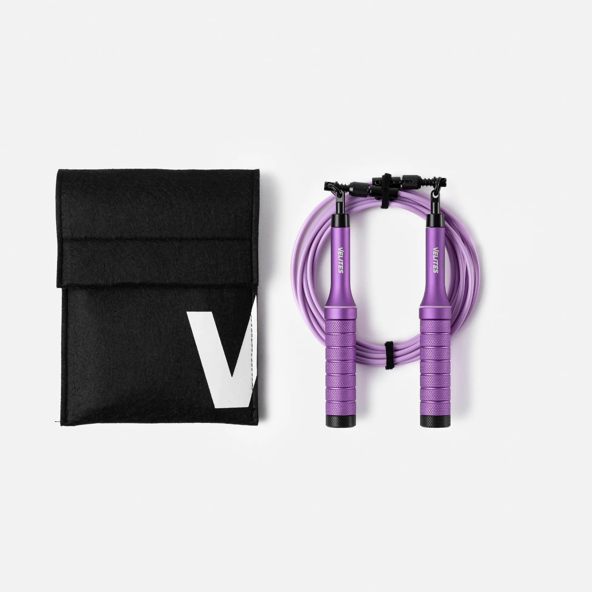 Velites Earth 2.0 Corda per saltare in alluminio aereo | Purple | Sistema avanzato con cuscinetti e cavo da 4 mm | Personalizzabile con pesi | App di allenamento inclusa