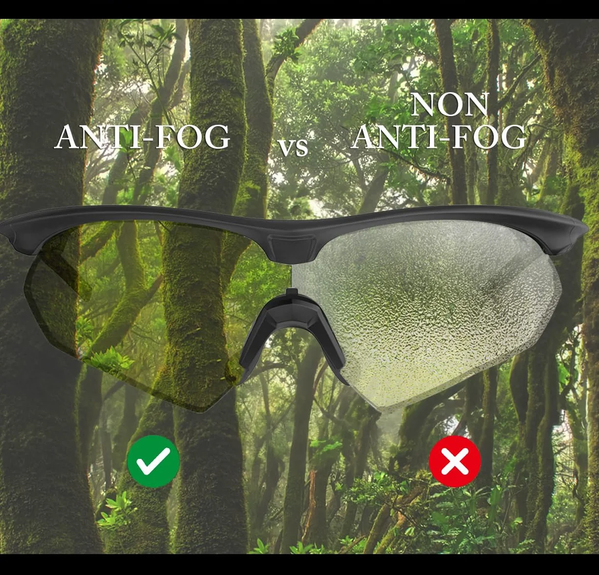 HTS HUNTERSKY S53 Anti Fog Tactical Ballistic Occhiali Sicurezza Caccia Airsoft