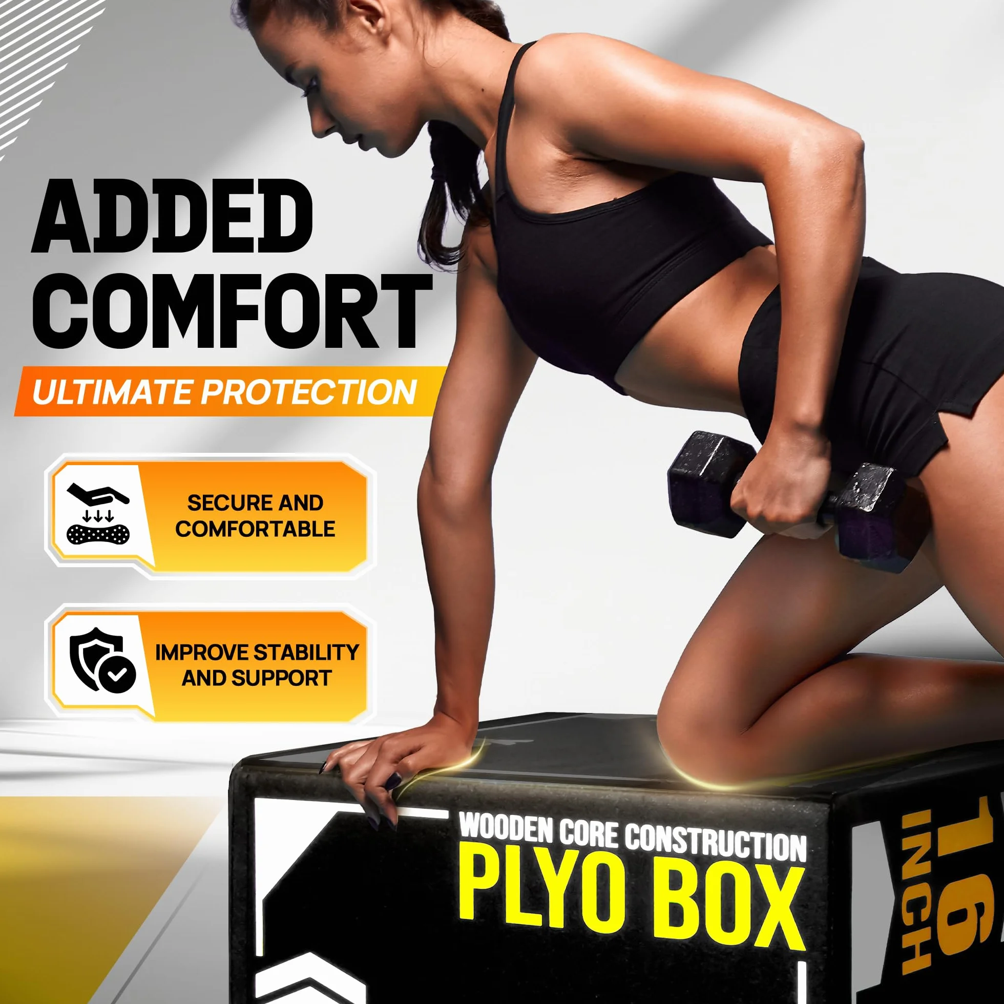 Yes4All 3 in 1 Soft Plyo Box con Anima in Legno, Scatola Pliometrica in Schiuma per Esercizi MMA