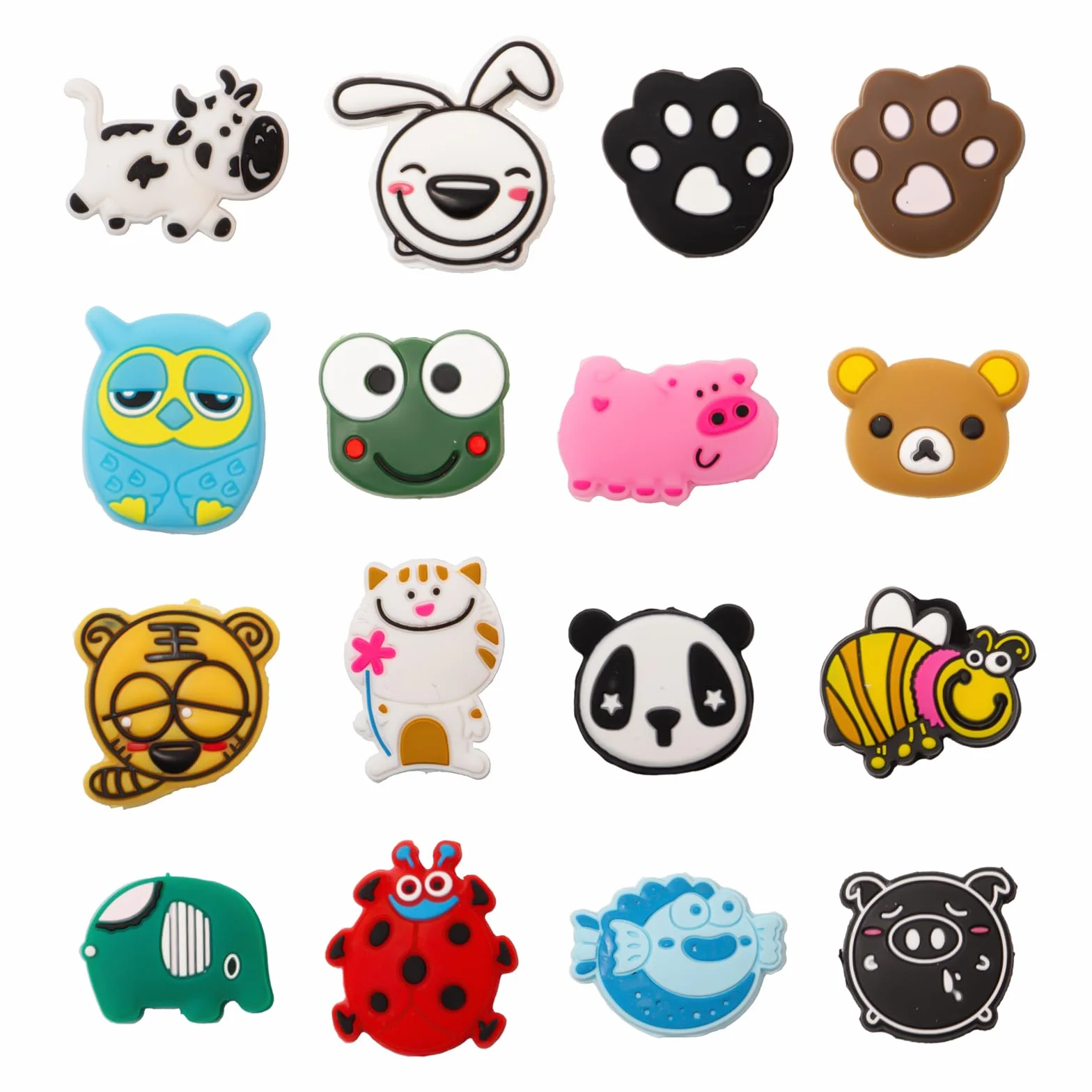 16 Pezzi Antivibrazione Tennis Bambini Ammortizzatori Racchetta Silicone Badminton Motivo Animali