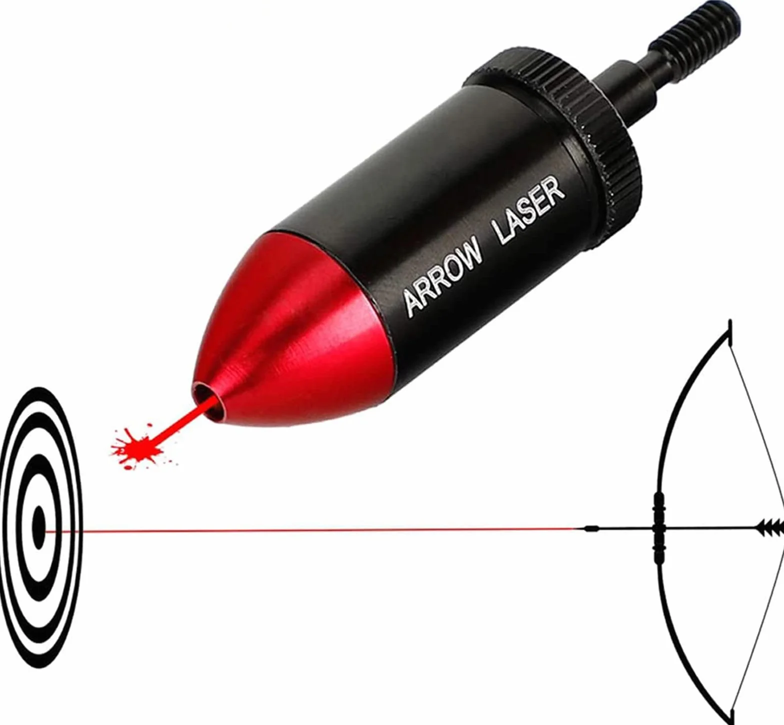 Balestra per tiro con l'arco 16MM Freccia Red Bore Sighter Tool Filettature