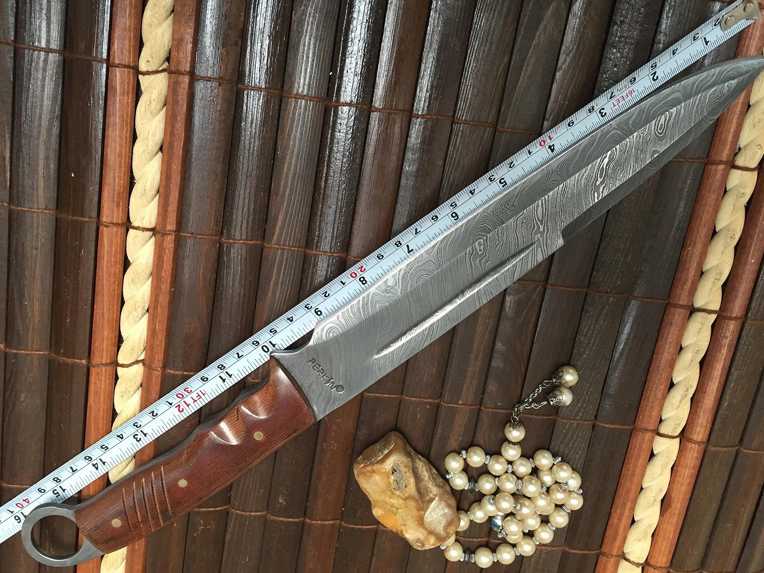 Coltello da caccia in acciaio Damasco (personalizzabile)