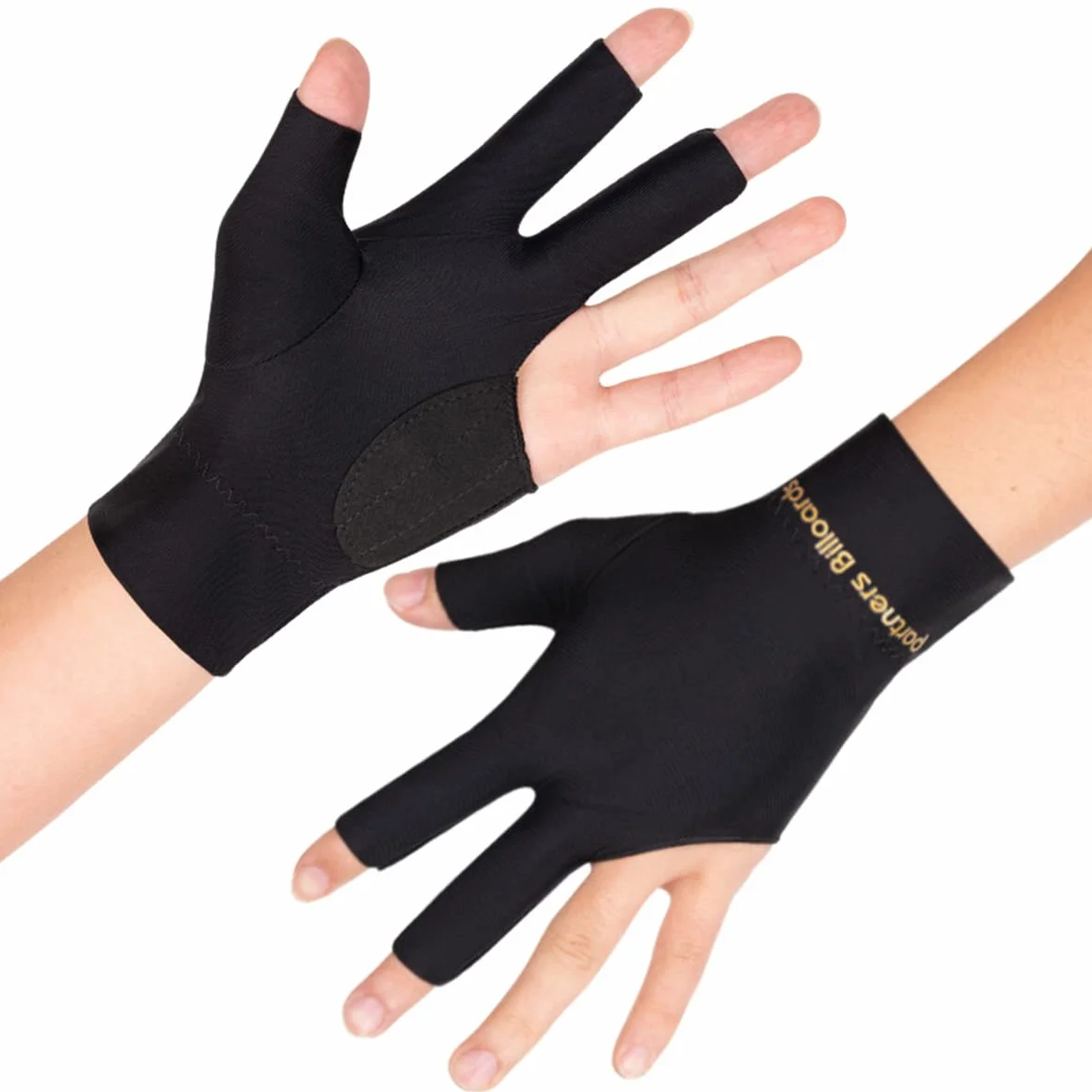 Guanto da Biliardo Traspirante Asciugatura Rapida Tre Dita Unisex 2 Pezzi