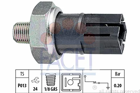 FACET Interruttore di pressione olio 7.0042 1/8 GAS Apertura chiave: 24 Compatibilità con FORD MAVERICK UDS, UNS, RENAULT MASTER II Furgonato FD MASTER II Pianale piatto/Telaio ED/HD/UD, NISSAN