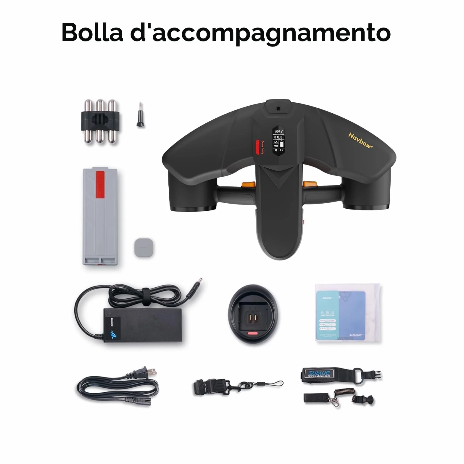 Sublue Navbow Plus Smart Monopattino subacqueo a Doppio Motore con Supporto Action Camera 2 m/s Arancione