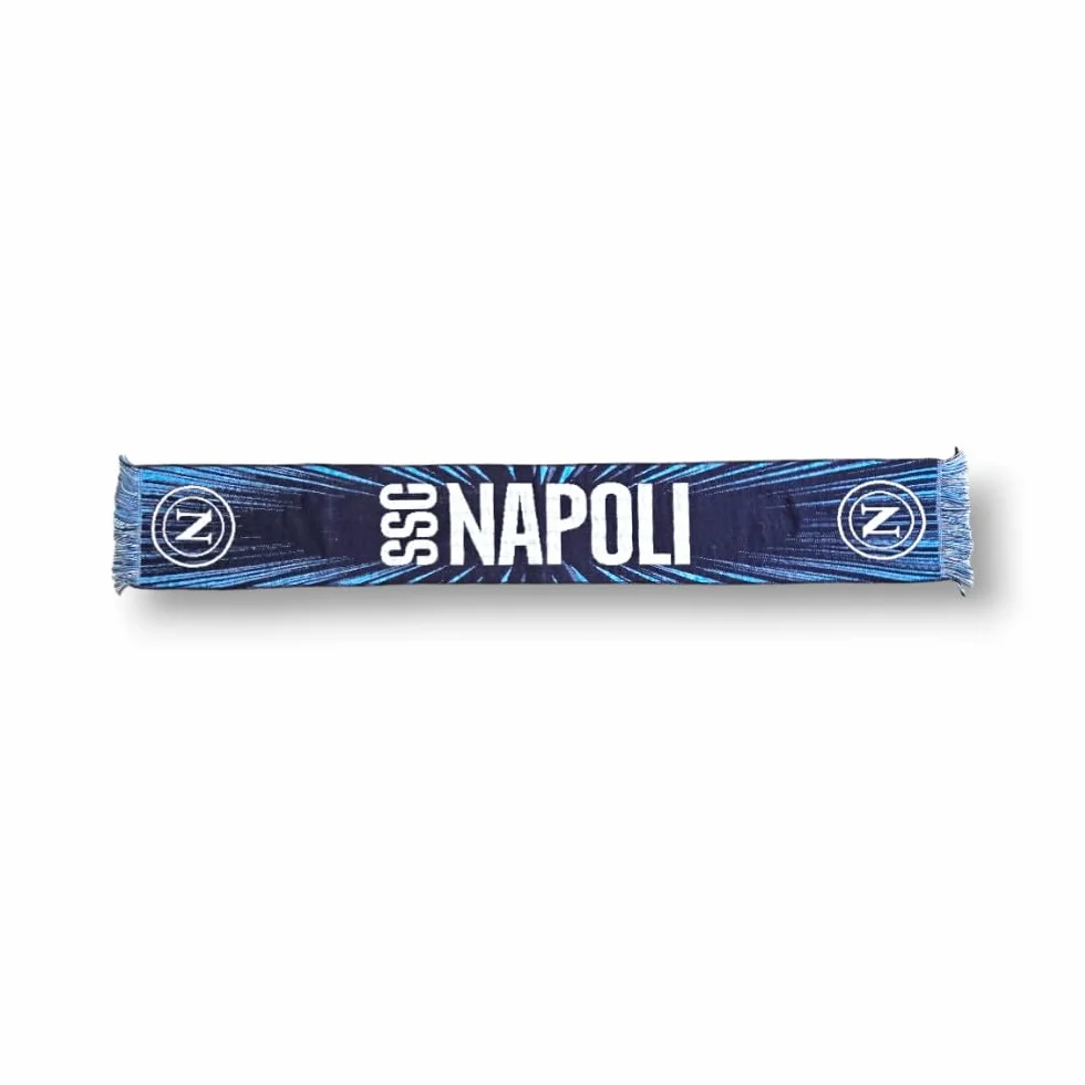 3R Sport SSC Napoli sciarpa jacquard 100% acrilico Azzurro Bianco blu