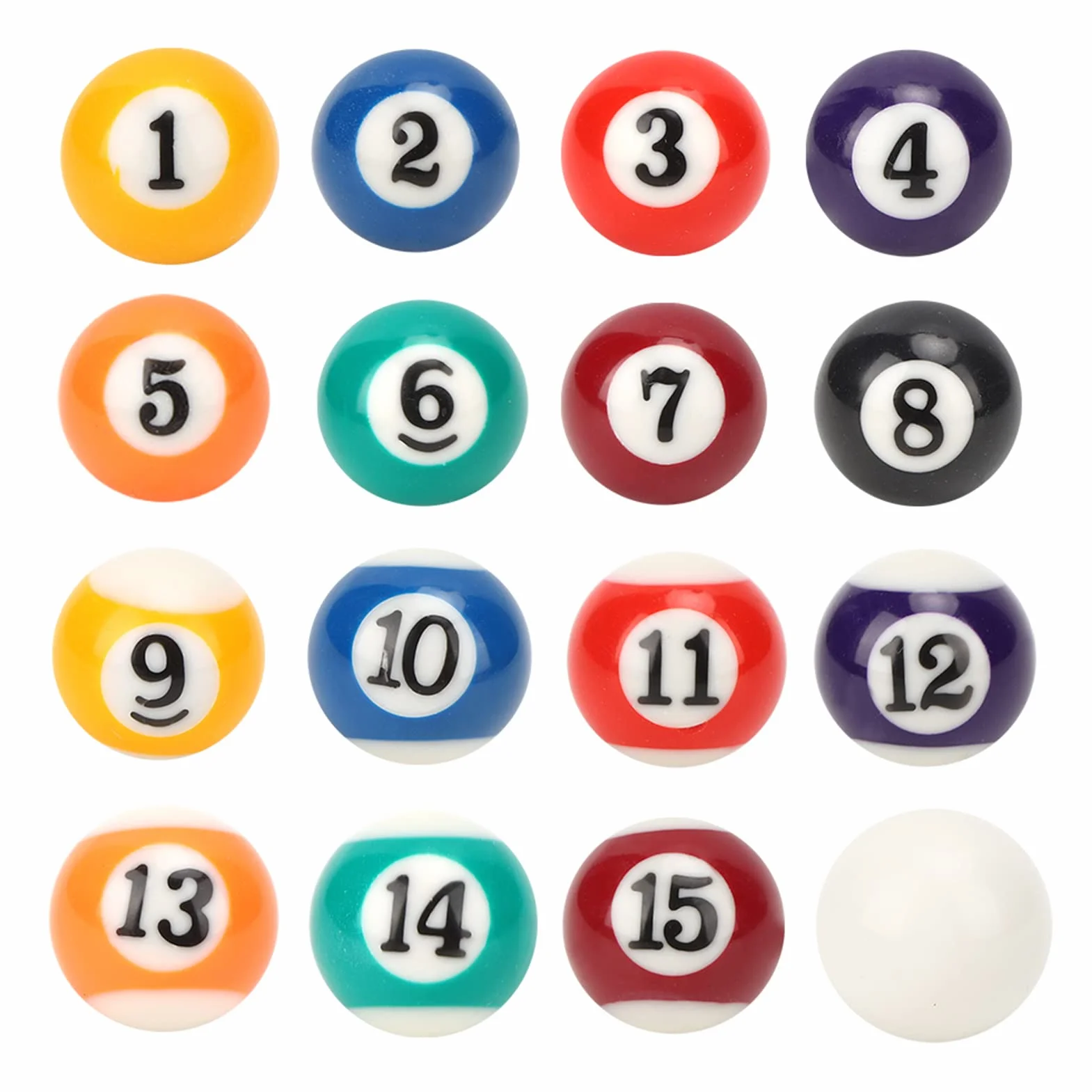Palline da Biliardo 16 Pezzi in Resina di Poliestere 2,5 cm per Sale Giochi