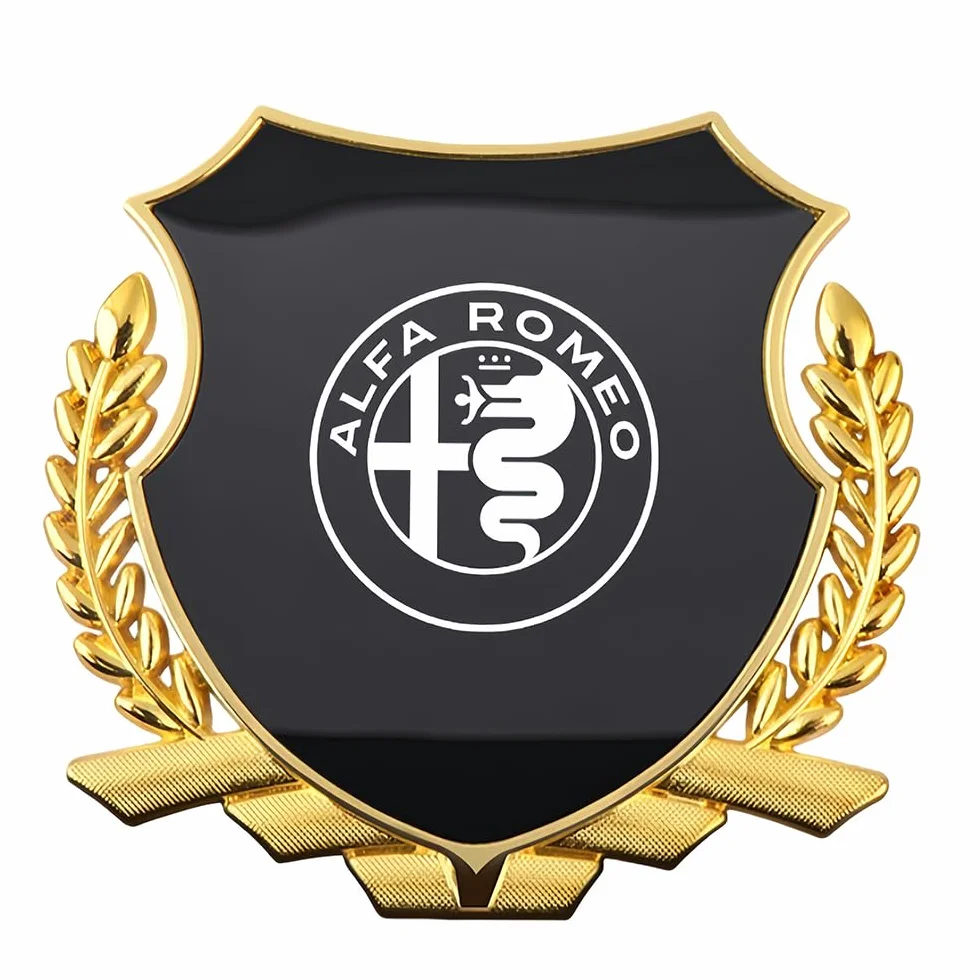 Auto Stemmi Decorazioni Compatibile con Alfa Romeo Giulietta 2010-2016, Auto Emblema 3D Logo Adesivo Stemma Carrozzeria Esterno Decorazione Accesorios,A
