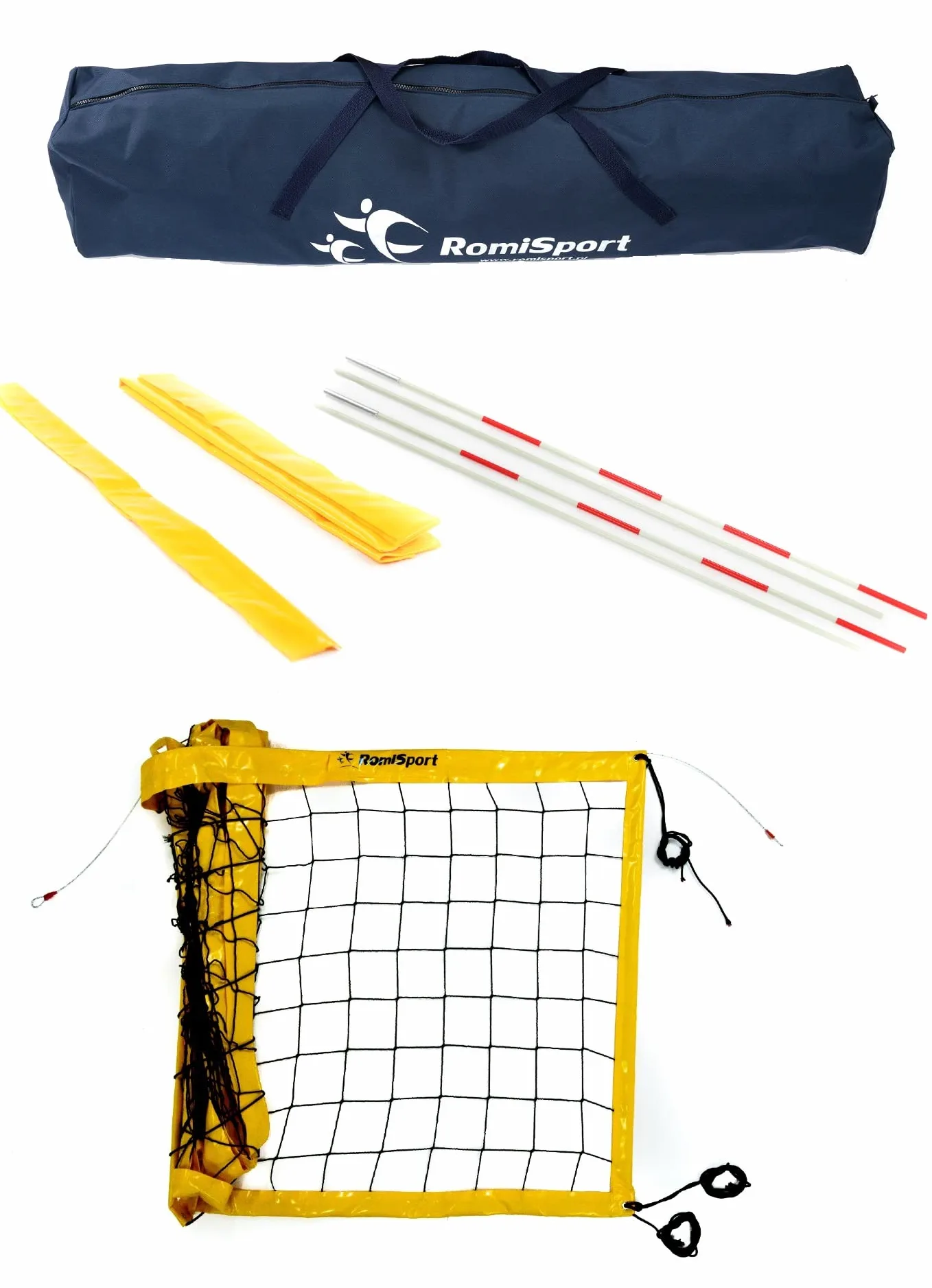 Rete professionale per beach volley set da 9,5 m, rete professionale con antenna e tasche per pallavolo, giallo resistente alle intemperie, per interni ed esterni, giardino, spiaggia, sport