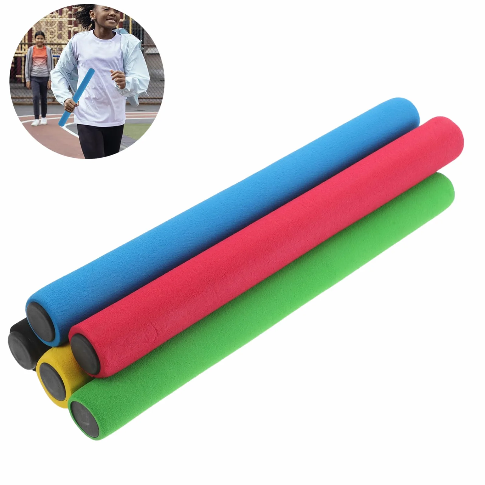 NOLITOY Bastoncini da Corsa Impugnatura Morbida Leggeri in Spugna Antiscivolo Set 5 per Bambini