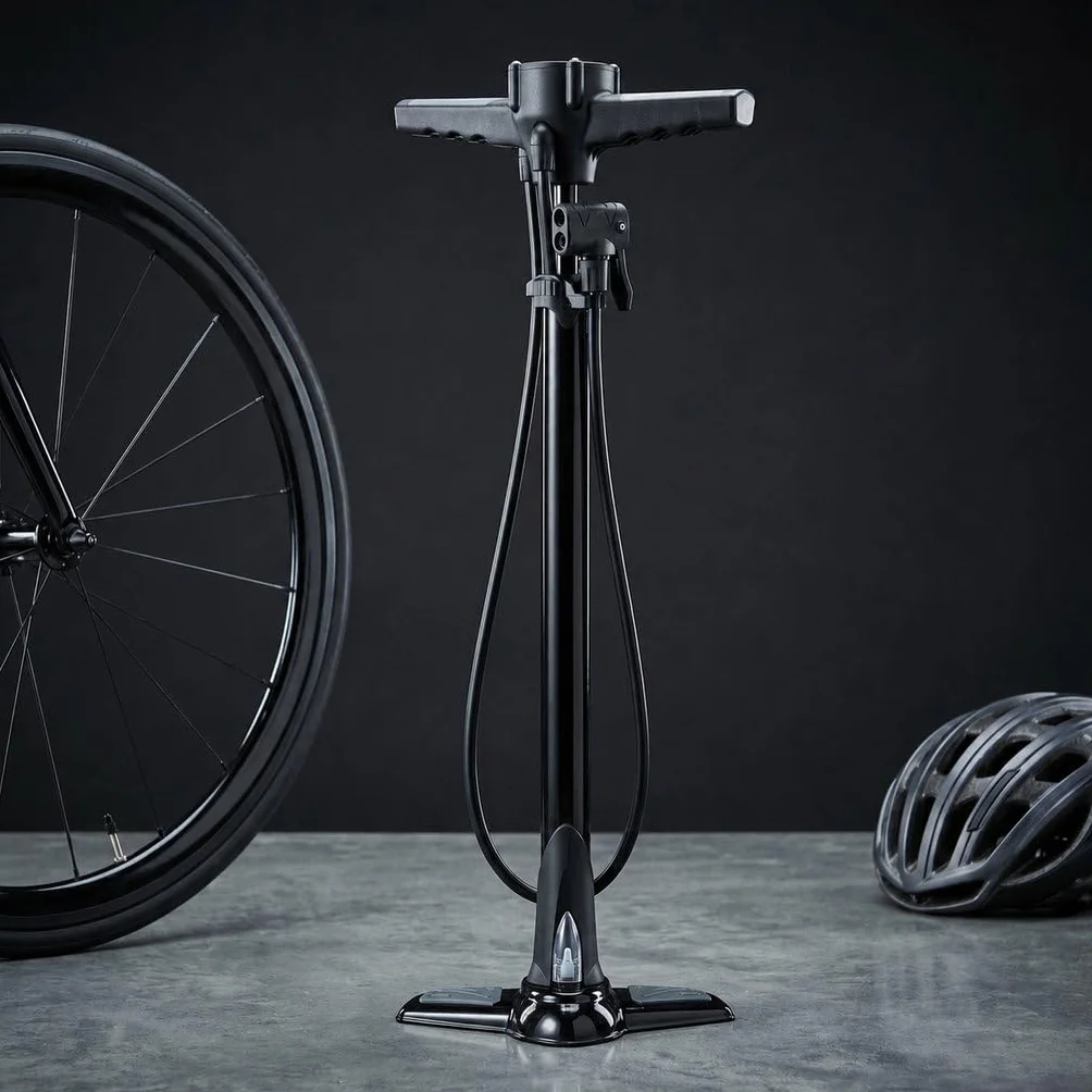 Pompa Jet In Acciaio Professionale Con Manometro Pompa Bici Da Terra Universale Per Valvole Presta Schrader Regina