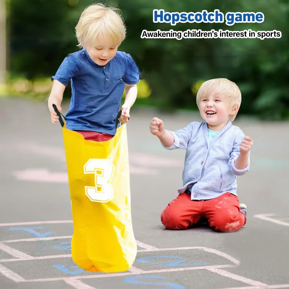 Set di 4 Sacchi da Gioco del Salto per Bambini, Borse Colorate per Festa e Attività Familiari