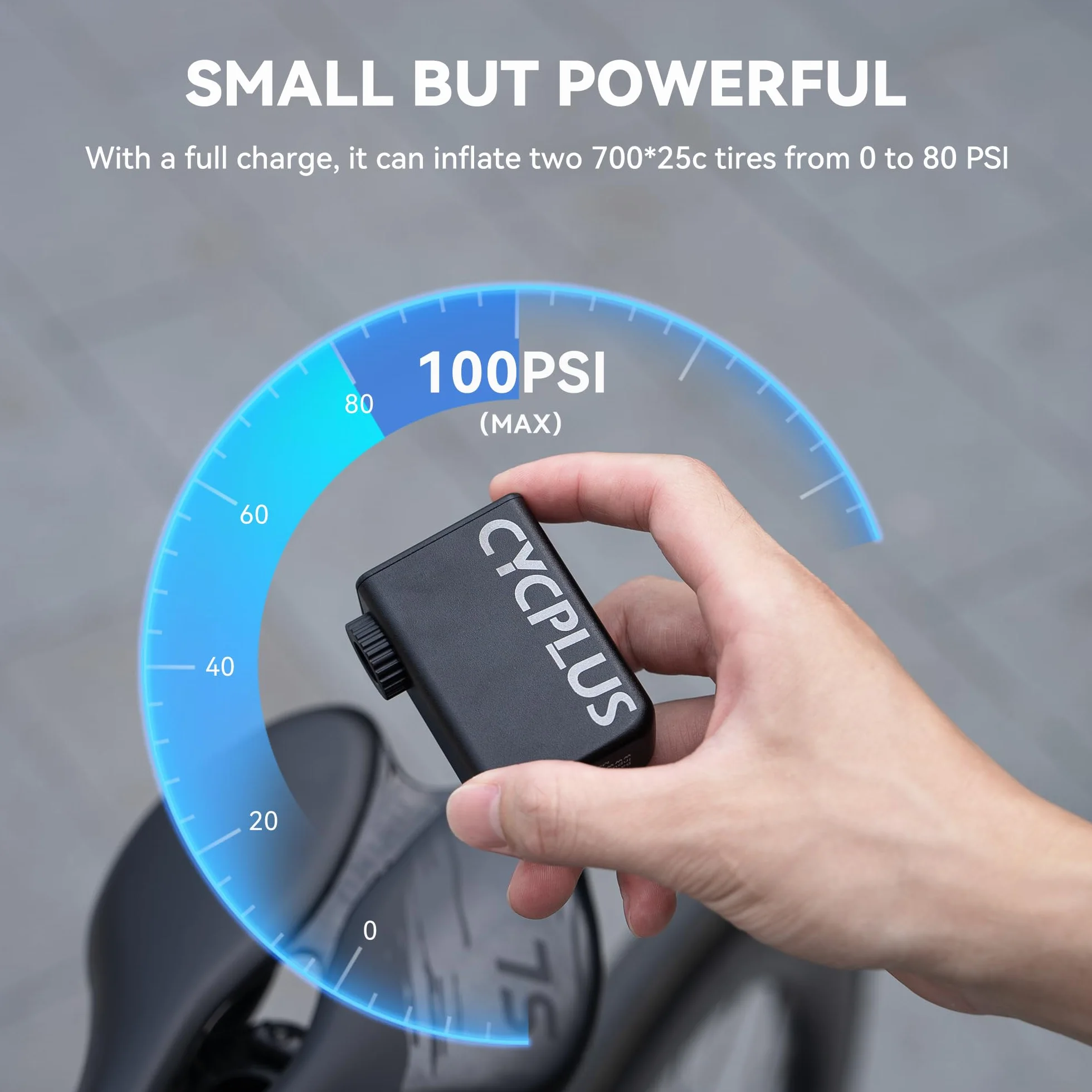 CYCPLUS Tiny E-Pump Pompa per bicicletta elettrica portatile 100 psi ricaricabile USB-C