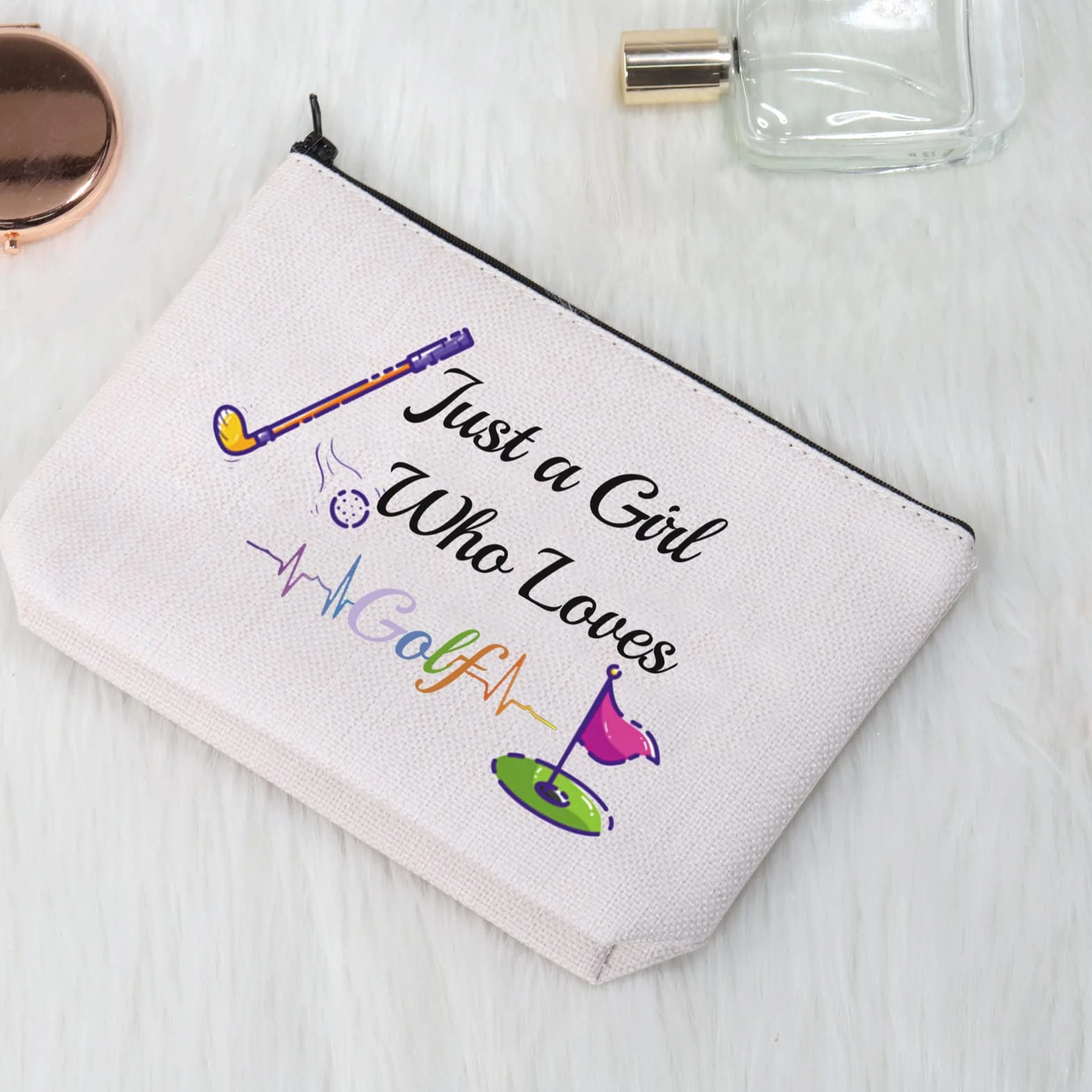 Just a Girl Who Loves Golf Cosmetic Makeup Bag Golfista Borsa da viaggio Organizer