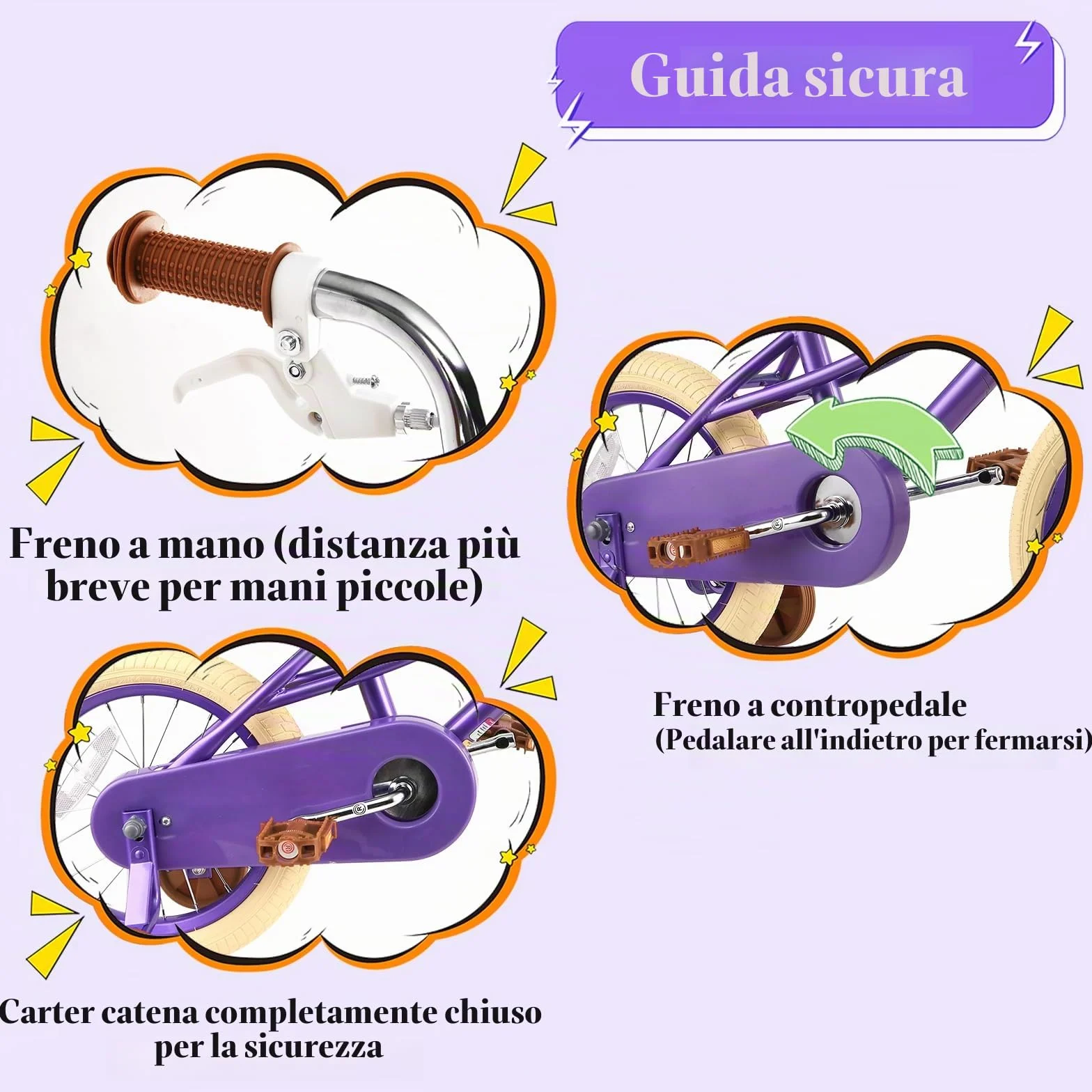 RULLY Bicicletta per Bambina 12 14 16 Pollici 2-7 Anni con Seggiolino per Bambola, Rotelle, Cestino e Nastri