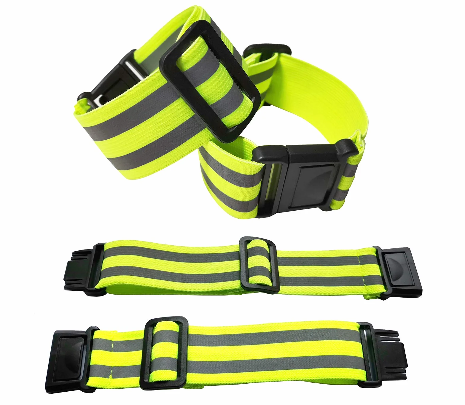 Catarifrangenti Bracciali Gilet Cintura Sicurezza Elastico Corsa Set Alta Visibilità