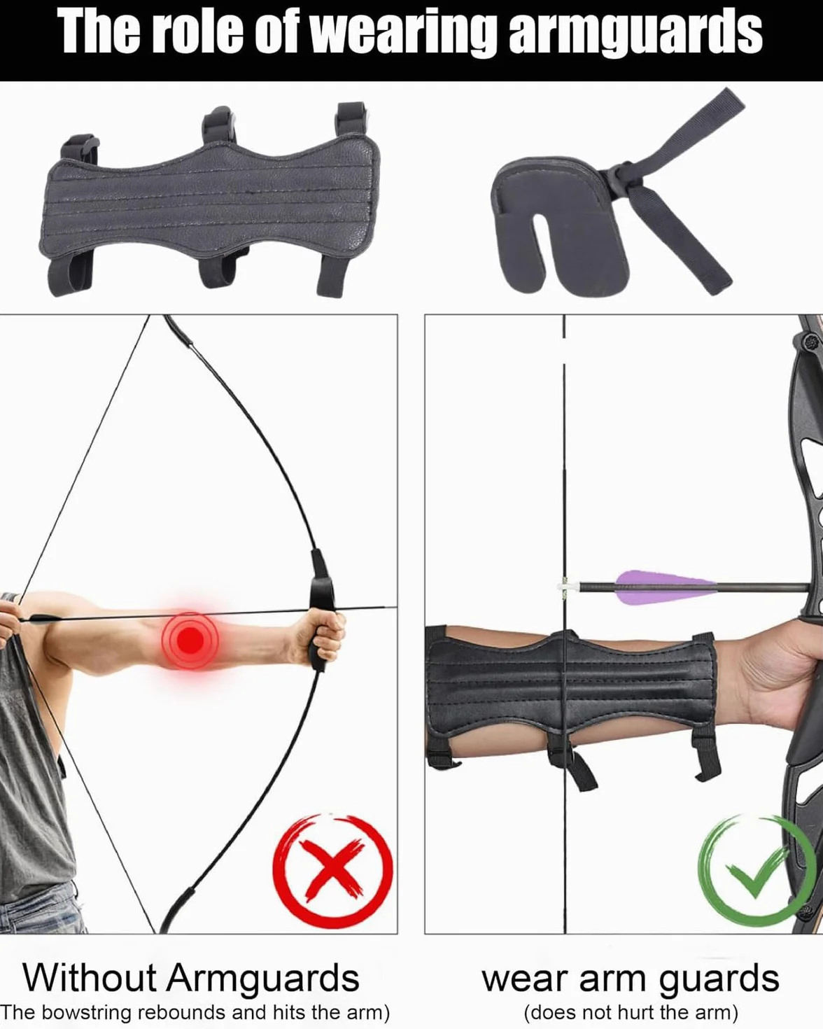 Protezione per Braccio Tiro con Arco Regolabile Parabraccio per Bambini e Adulti Archi Ricurvi