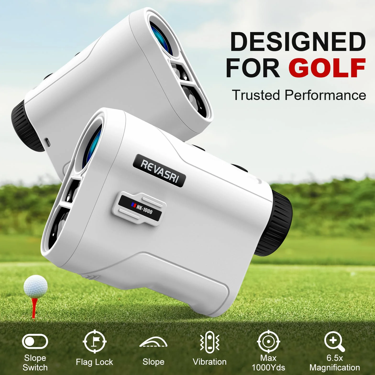 REVASRI Telemetro laser golf 910 m con vibrazione blocco pendenza batteria ricaricabile