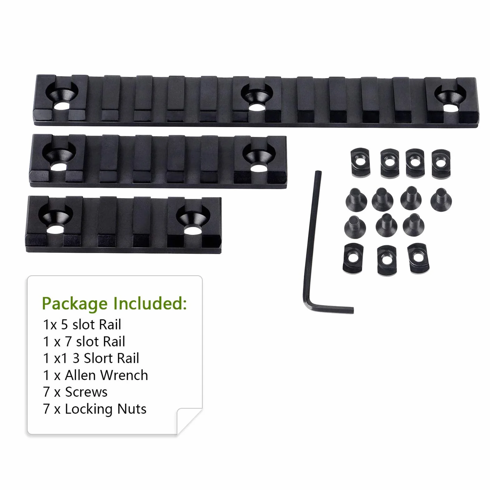 Picatinny Rail 5-Slot 7-Slot 13-Slot Alluminio Leggero 3 Pezzi per Caccia